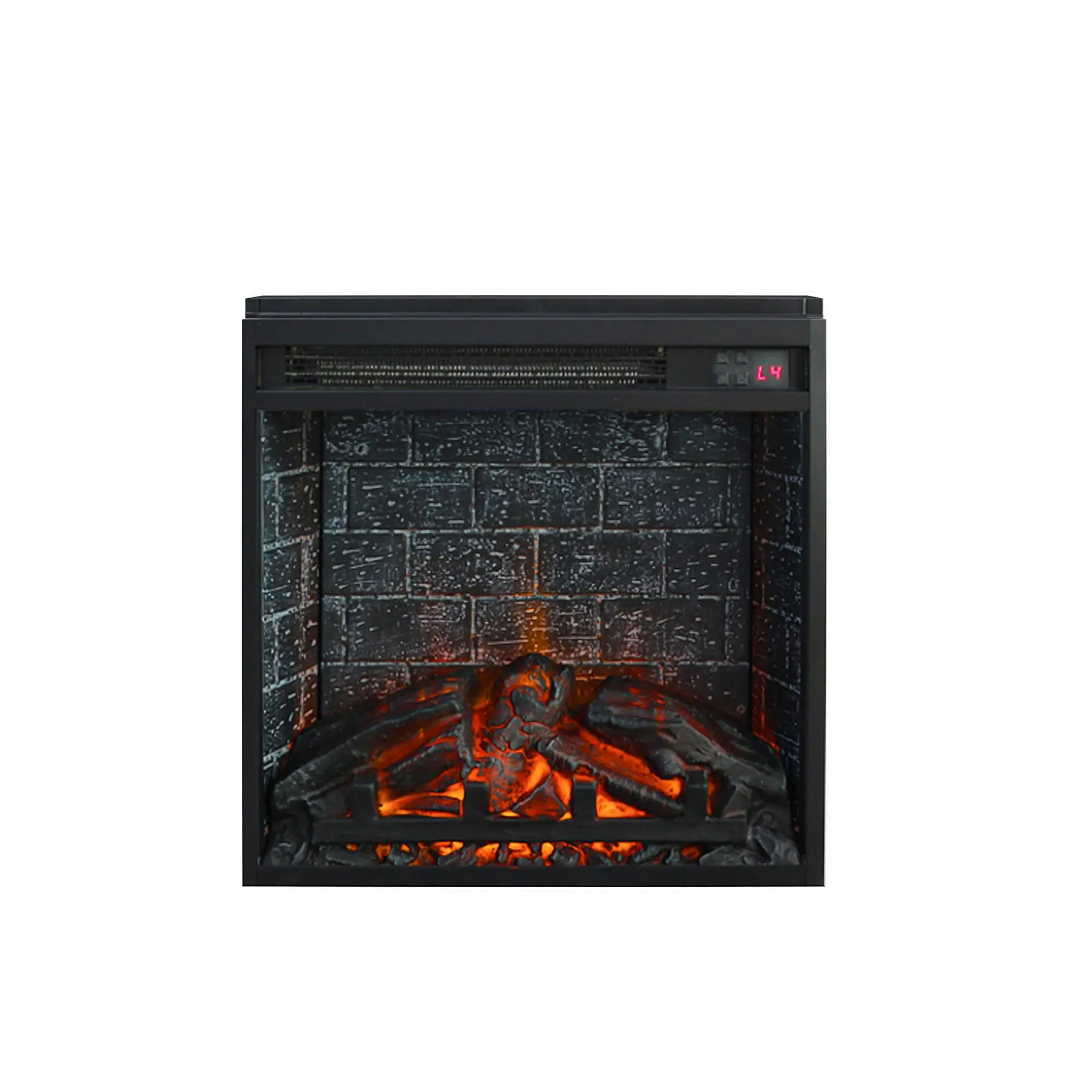 Altra Flame Black 18 inch Electric Glass Front Fireplace Insert with Remote-4