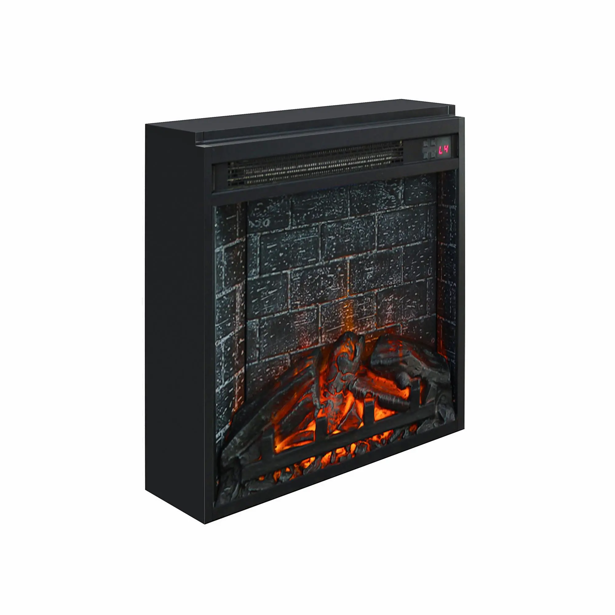 Altra Flame Black 18 inch Electric Glass Front Fireplace Insert with Remote-5