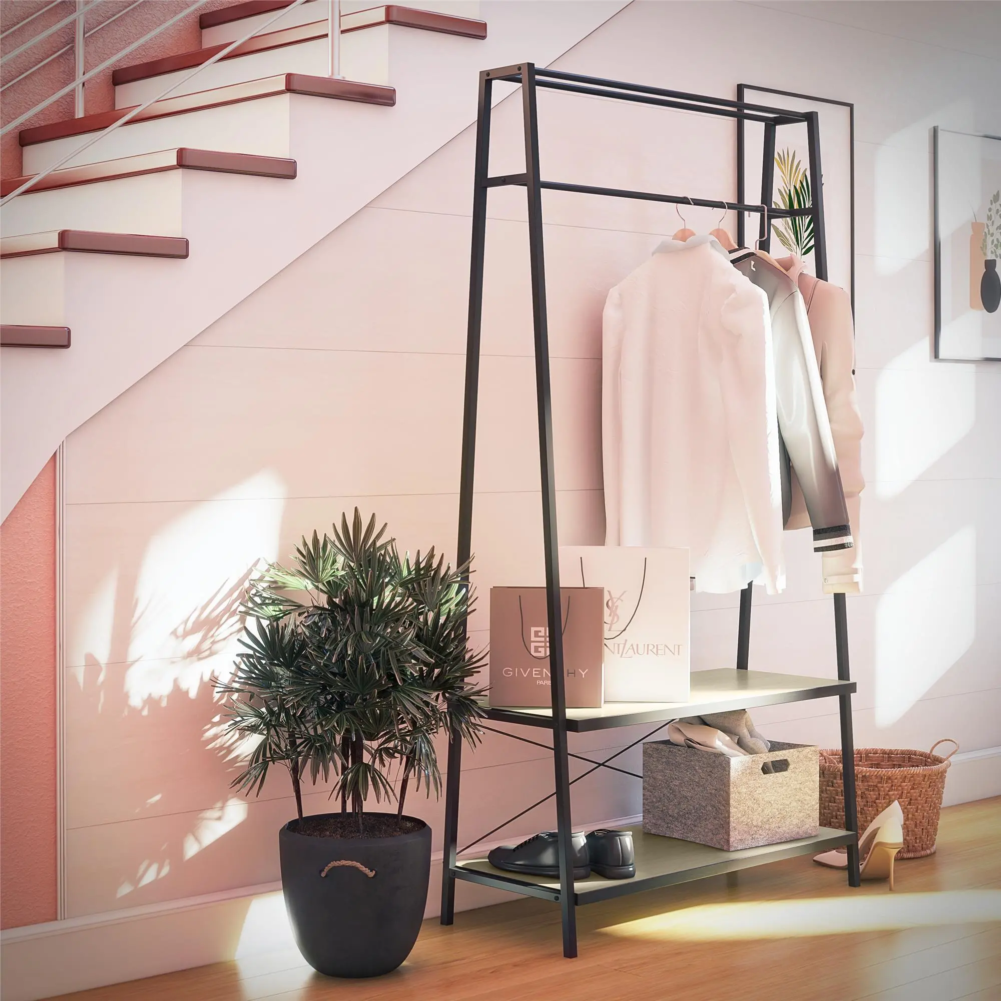 Drexel Pale Oak Closet Storage Rack-2