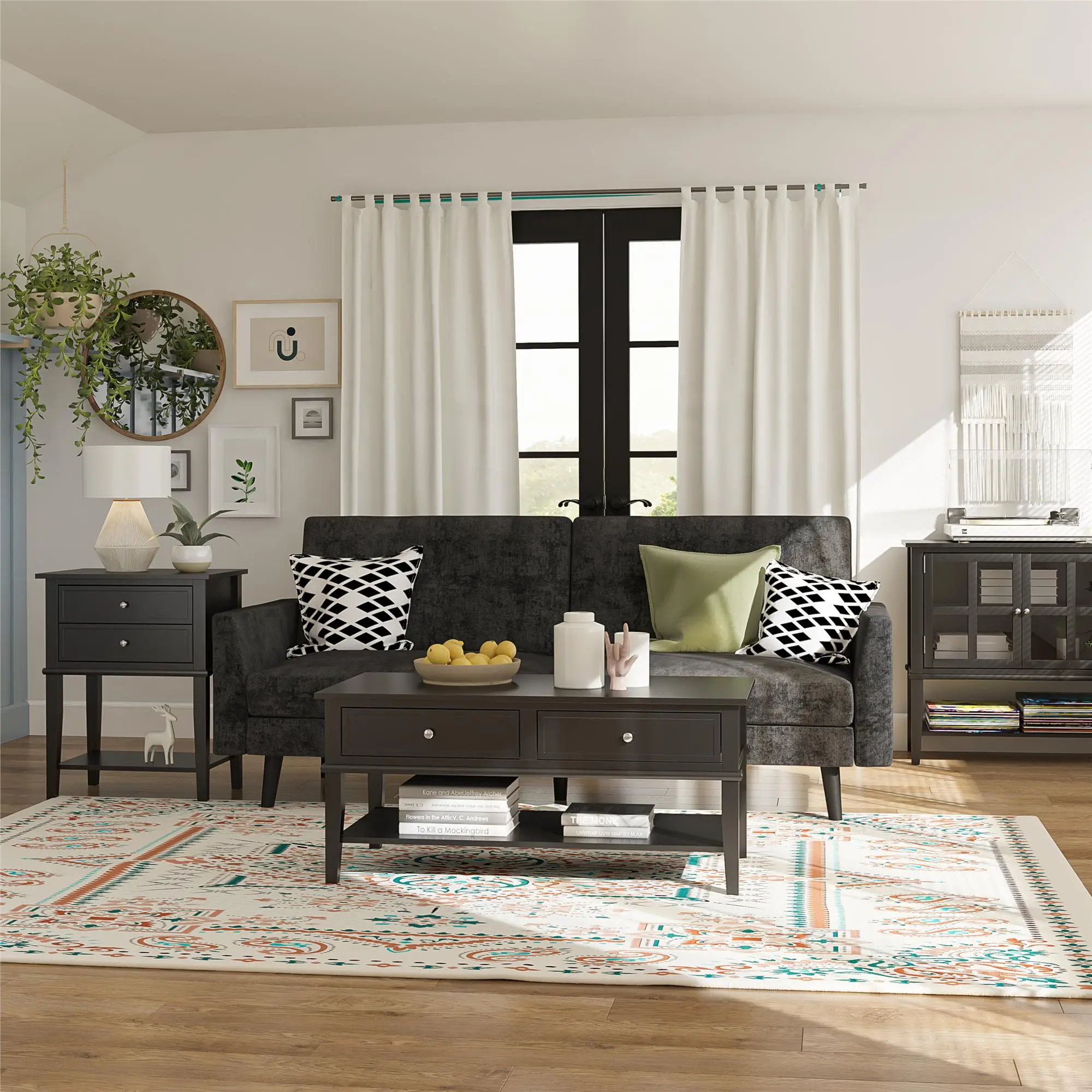 Franklin Black 2 Door Storage Cabinet-3