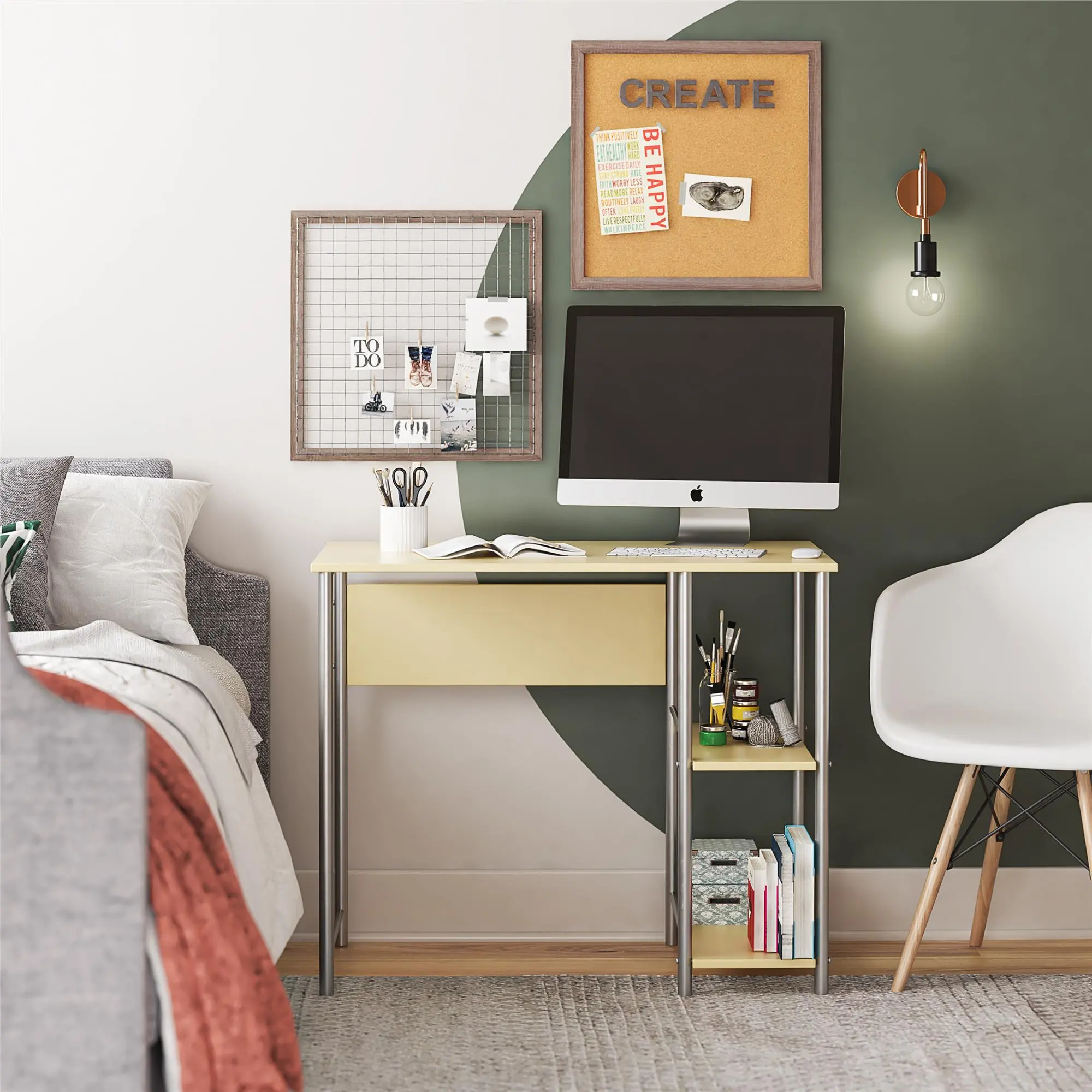 Garrett Yellow Metal Computer Desk-2