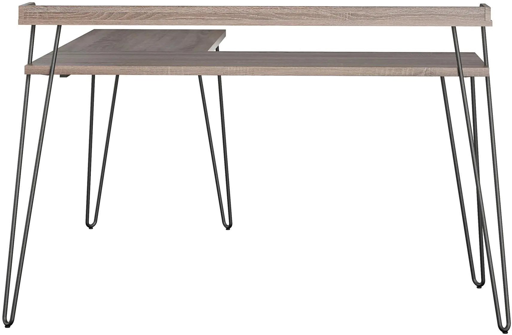 Haven Distressed Gray Oak L-Shaped Desk with Riser-4