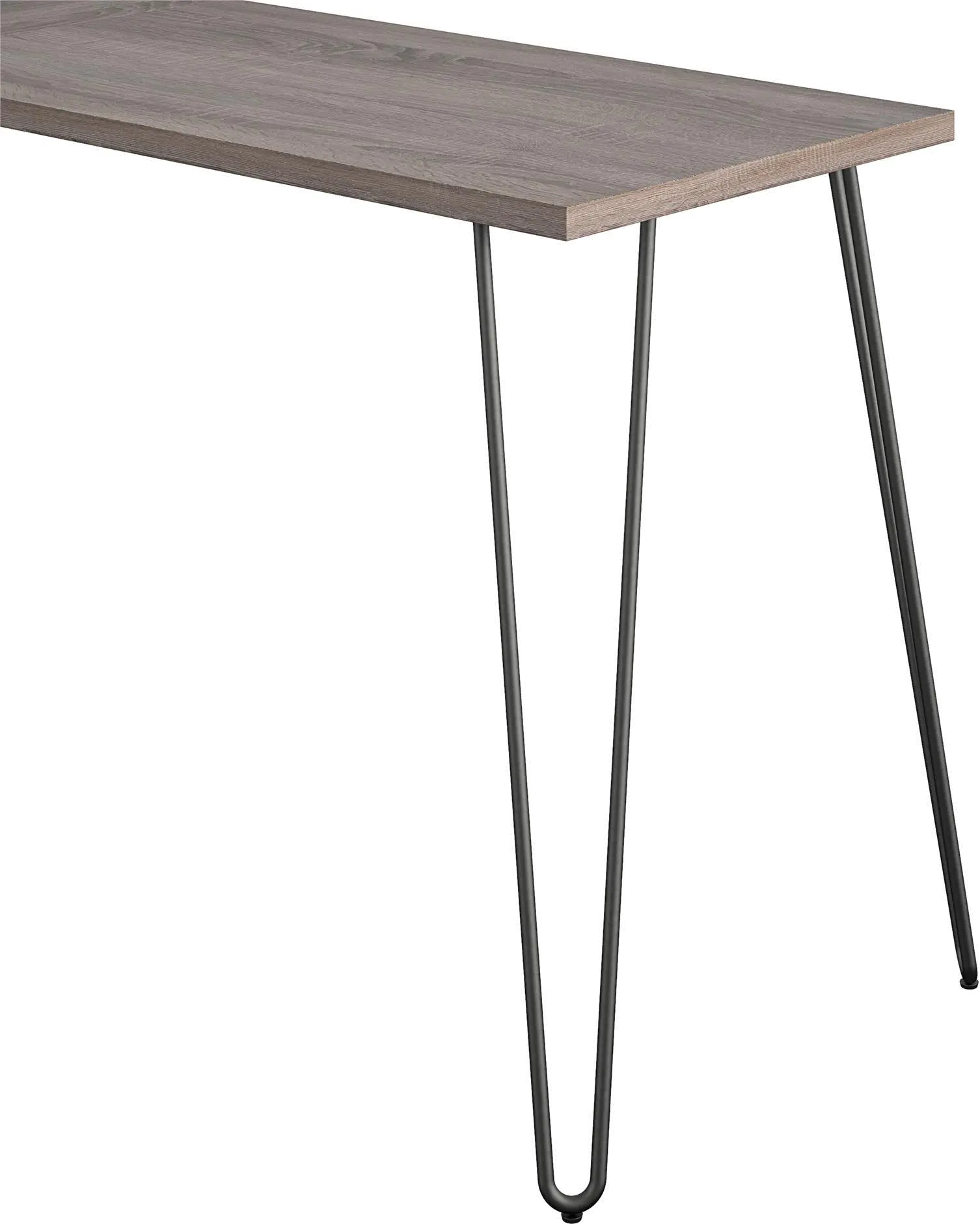 Haven Distressed Gray Oak L-Shaped Desk with Riser-6