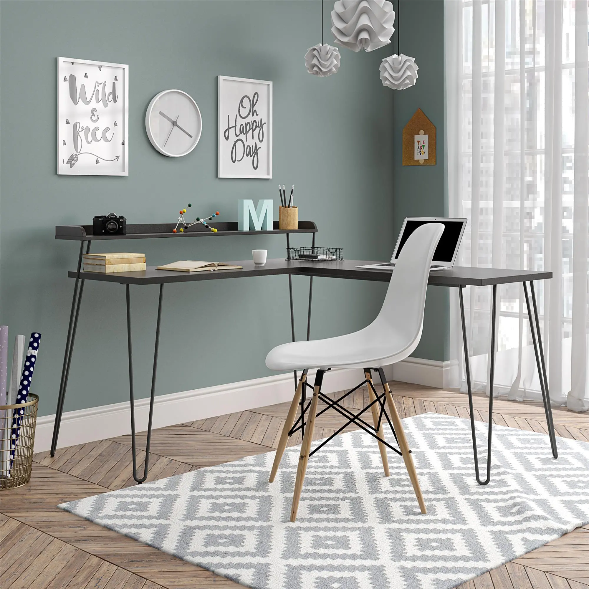 Haven Espresso L-Shaped Desk with Riser-2