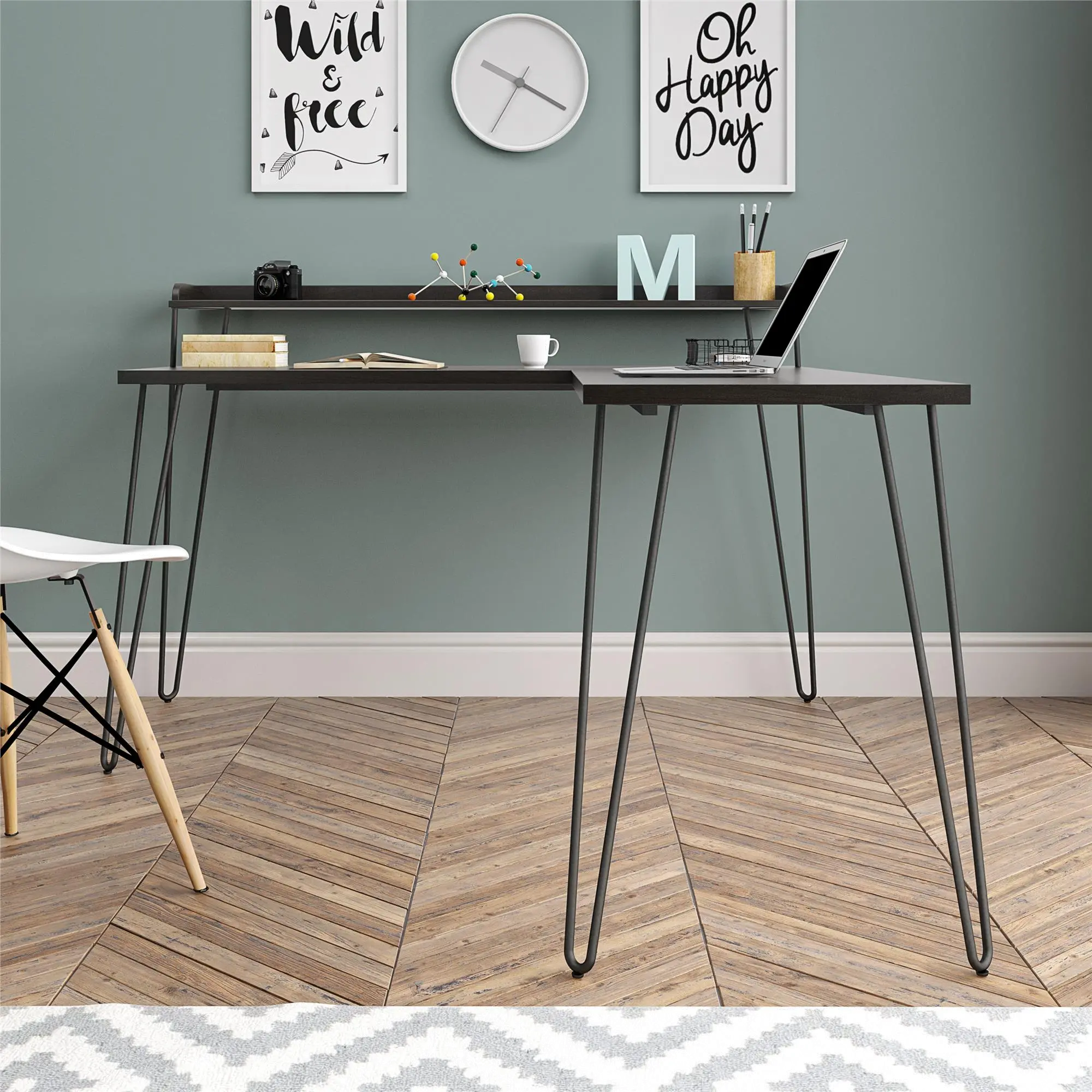 Haven Espresso L-Shaped Desk with Riser-3