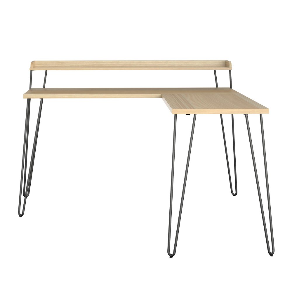 Haven Natural L-Shaped Desk with Riser