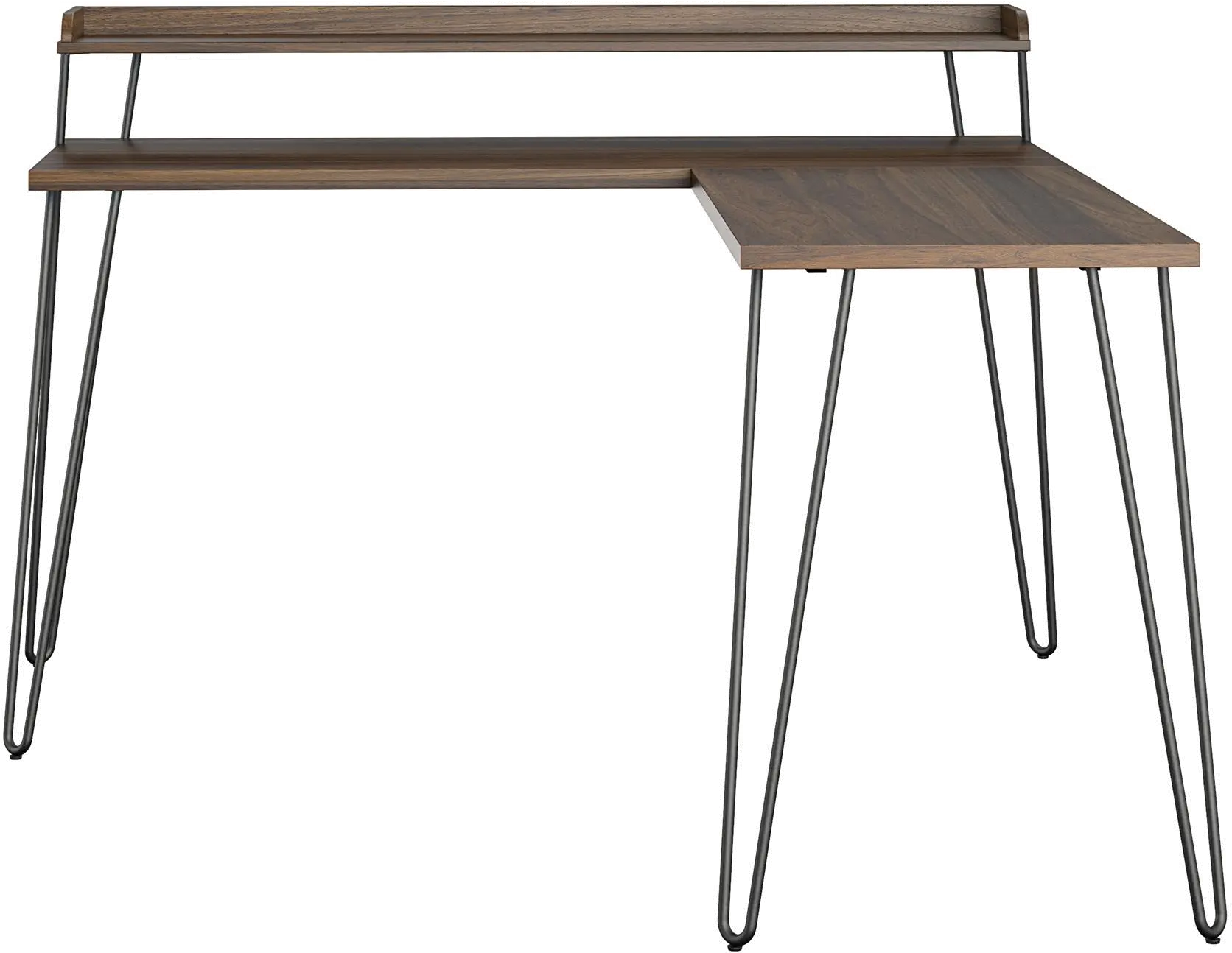 Haven Walnut L-Shaped Desk with Riser-1