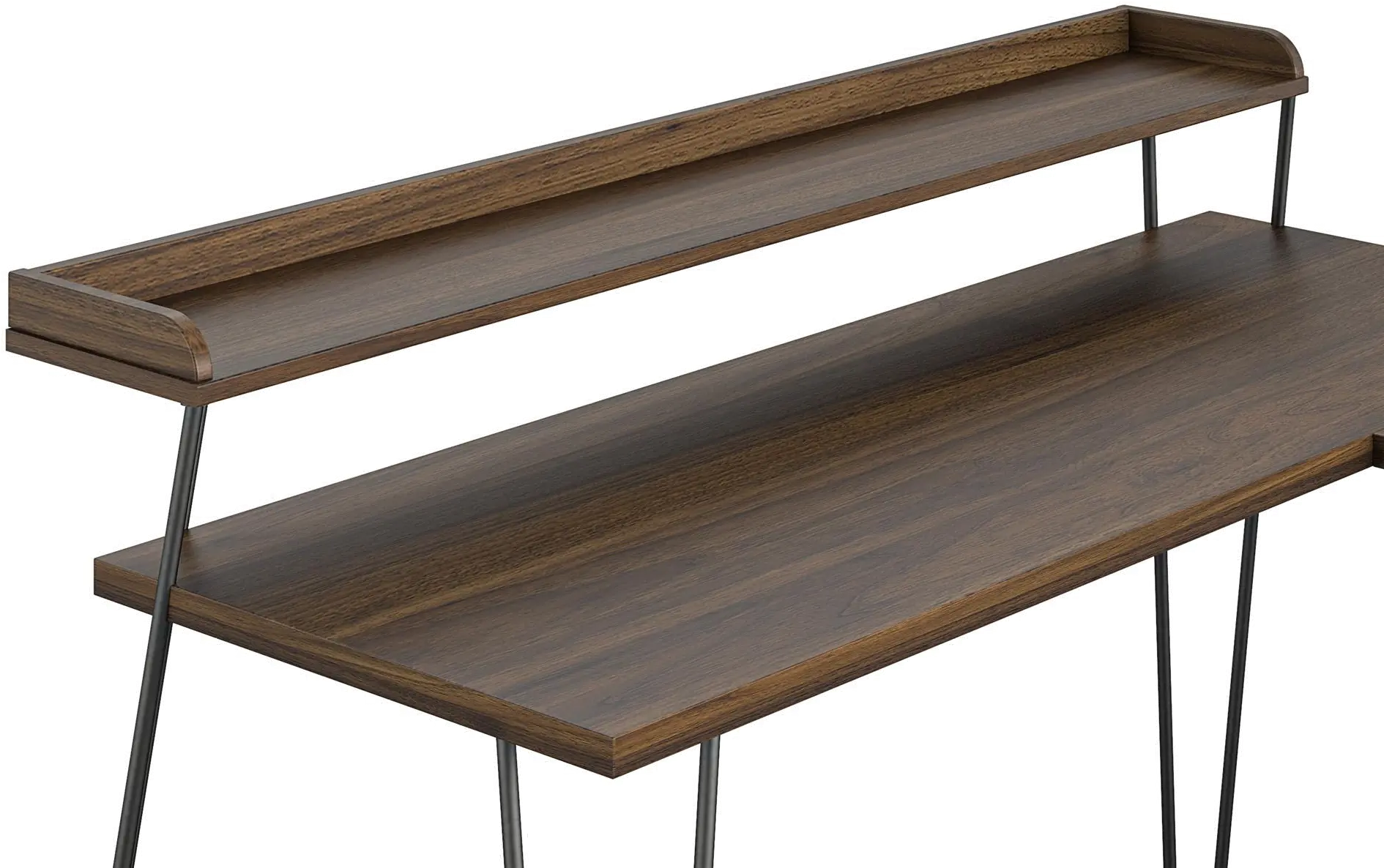 Haven Walnut L-Shaped Desk with Riser-5