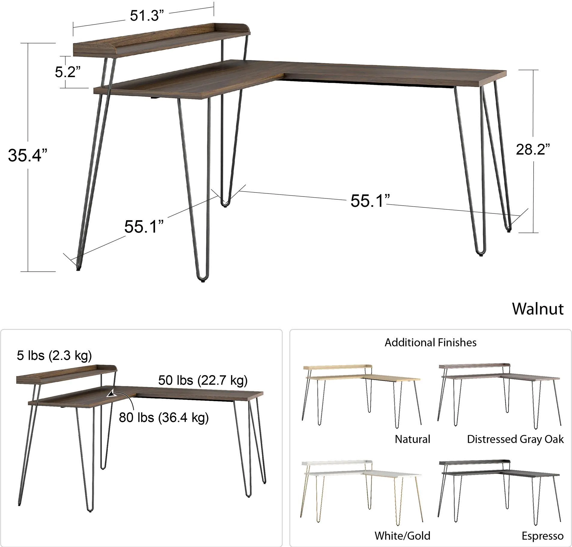 Haven Walnut L-Shaped Desk with Riser-8