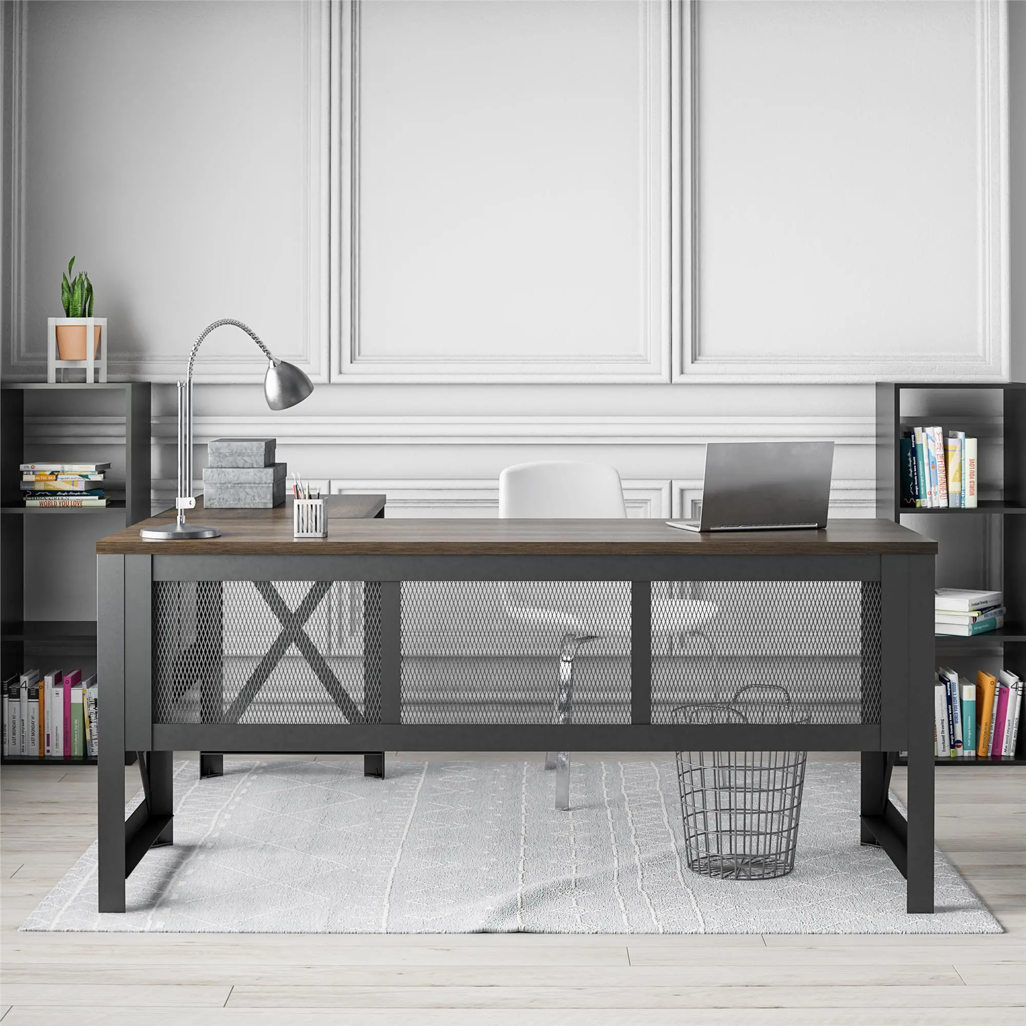 Hudson Walnut L-Shaped Desk with Lift Top-4