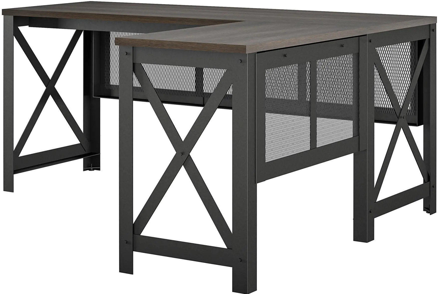Hudson Walnut L-Shaped Desk with Lift Top-5