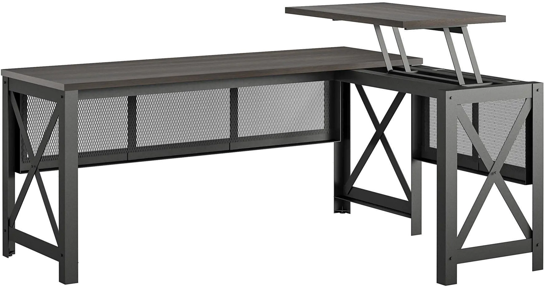 Hudson Walnut L-Shaped Desk with Lift Top-6