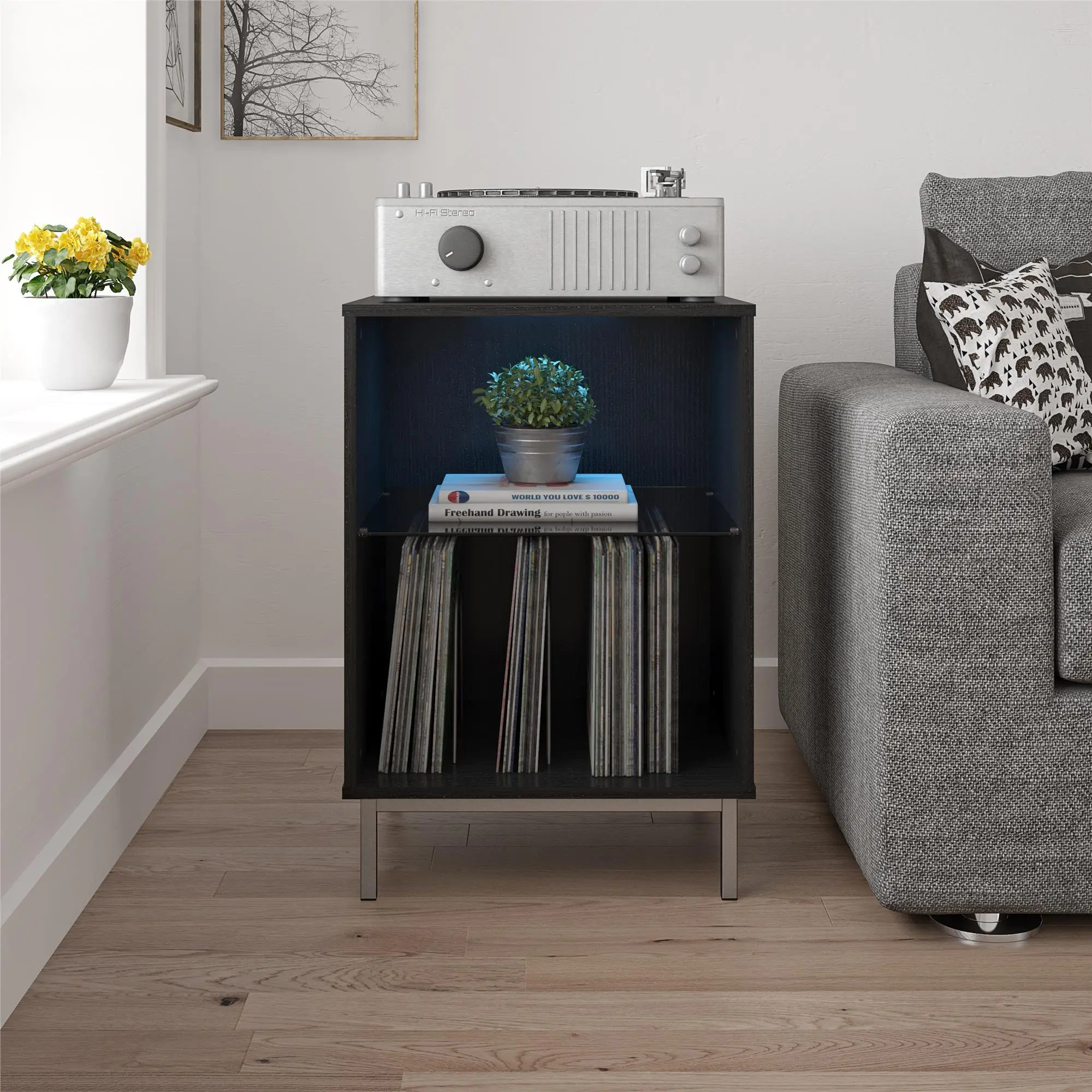 Lumina Black Turntable Stand-2