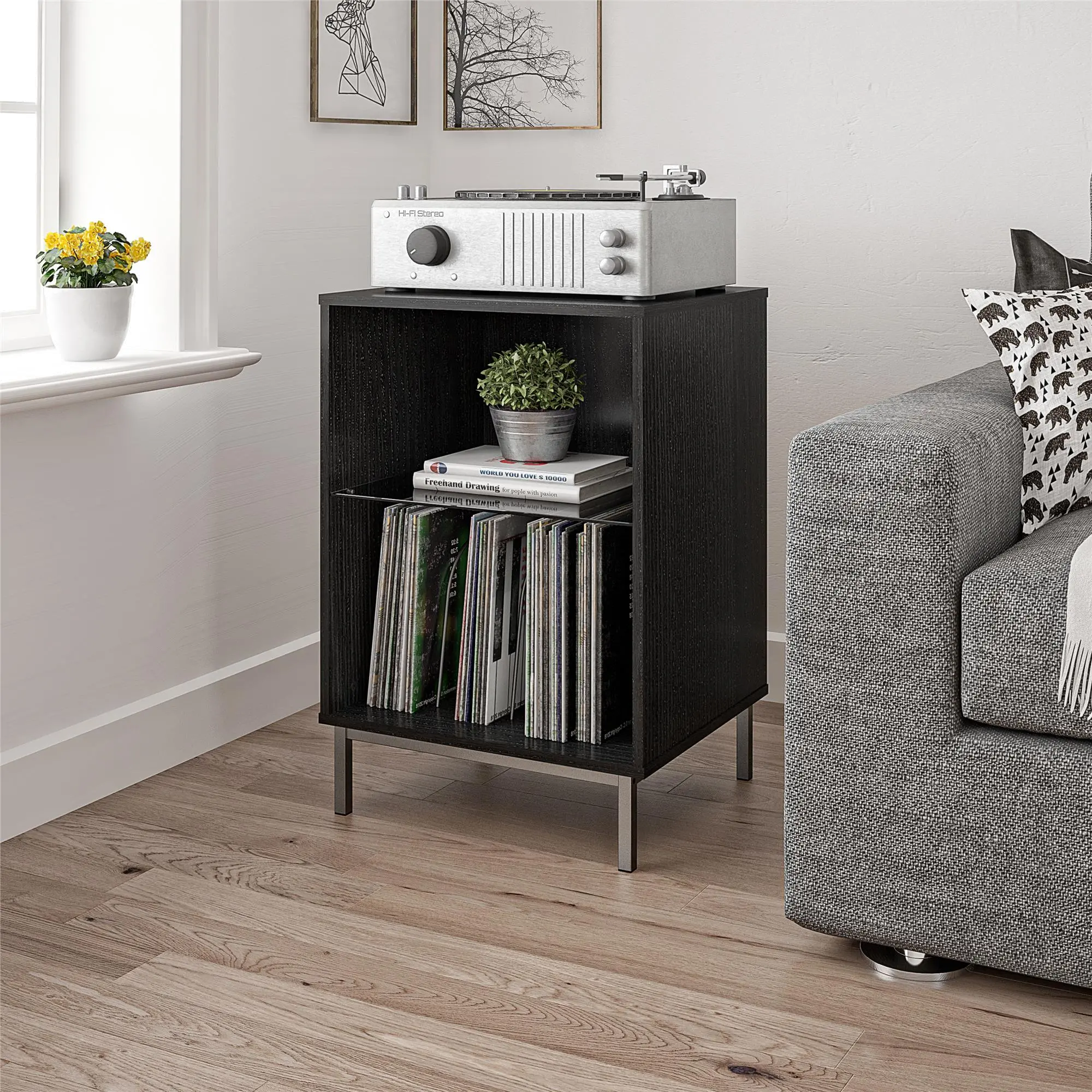 Lumina Black Turntable Stand-3