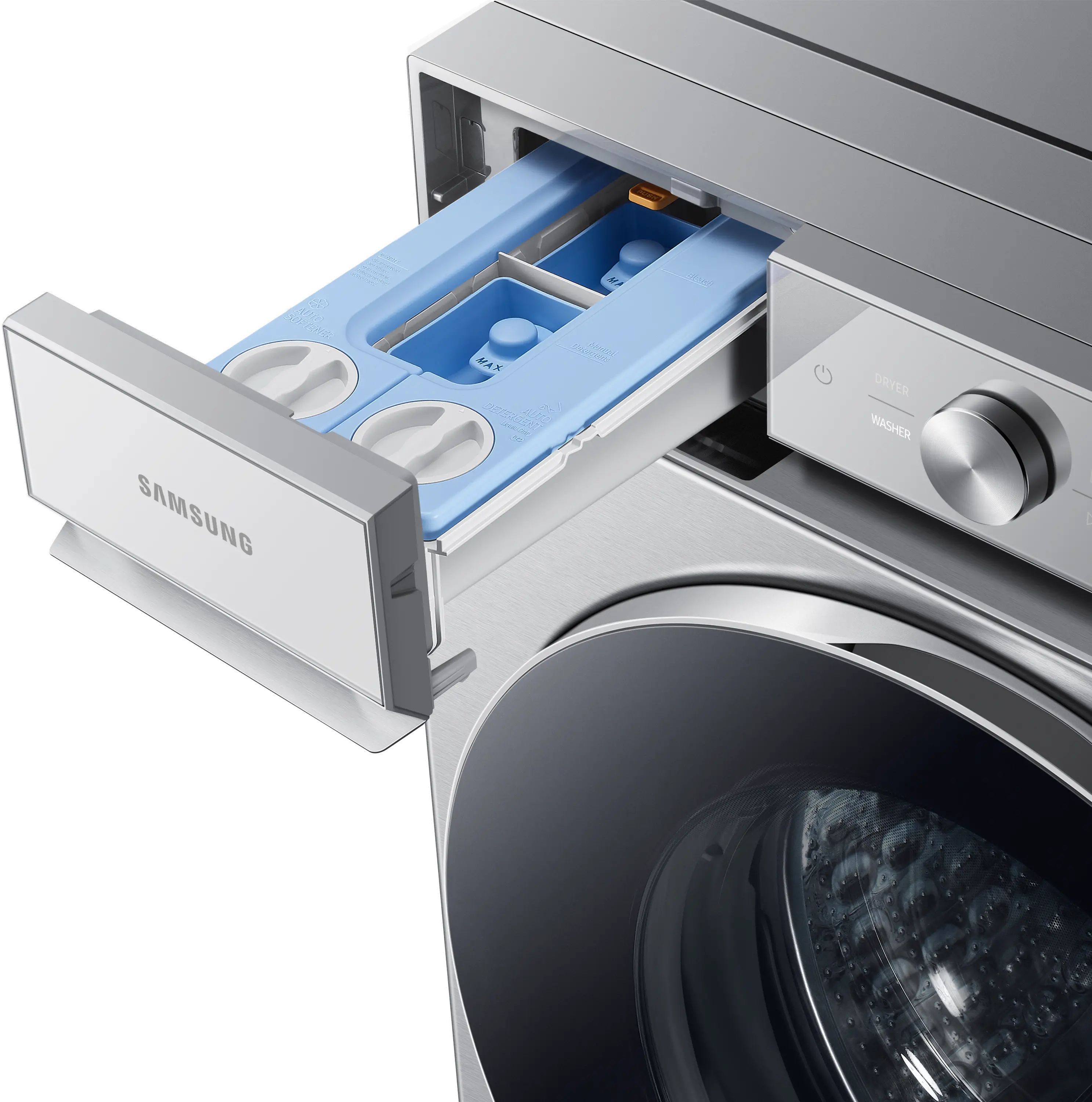 WF53BB8900AT Samsung Bespoke 5.3 cu ft Front Load Washer - Silver Steel 53BB8900-6