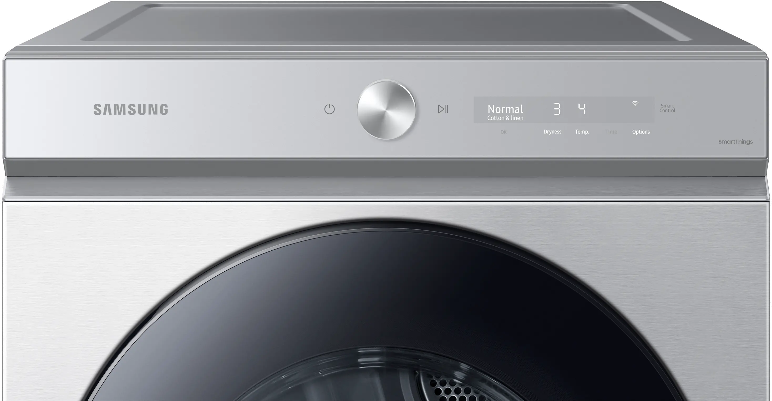 DVE53BB8700T Samsung Bespoke 7.6 cu ft Electric Dryer with Smart Dial - Silver Steel 53BB8700-1