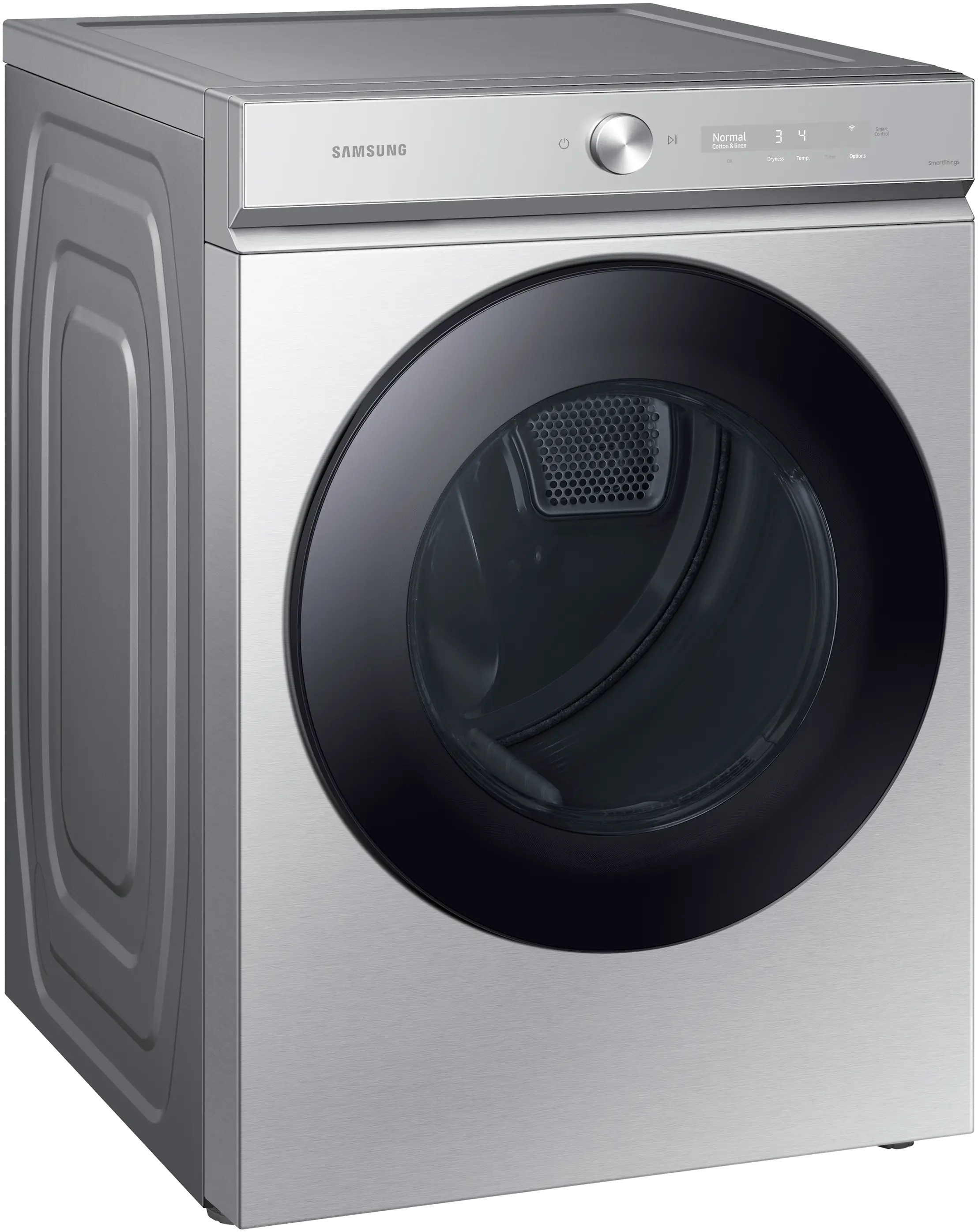 DVE53BB8700T Samsung Bespoke 7.6 cu ft Electric Dryer with Smart Dial - Silver Steel 53BB8700-3