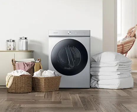 DVE53BB8700V Samsung Bespoke 7.6 cu ft Electric Dryer with Smart Dial - Brushed Black 53BB8700-9