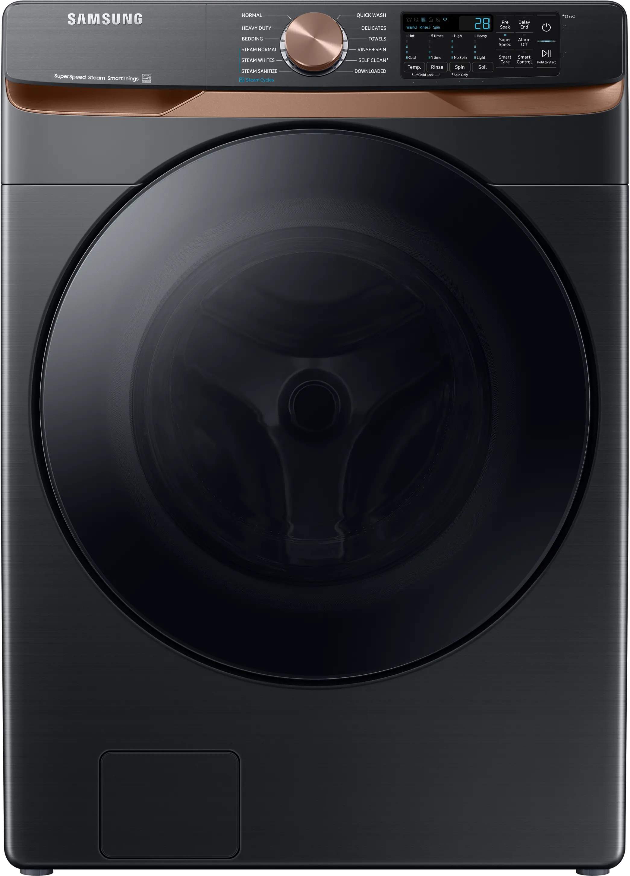 WF50BG8300AV Samsung 5 cu ft Front Load Washer - Brushed Black 50BG8300-1