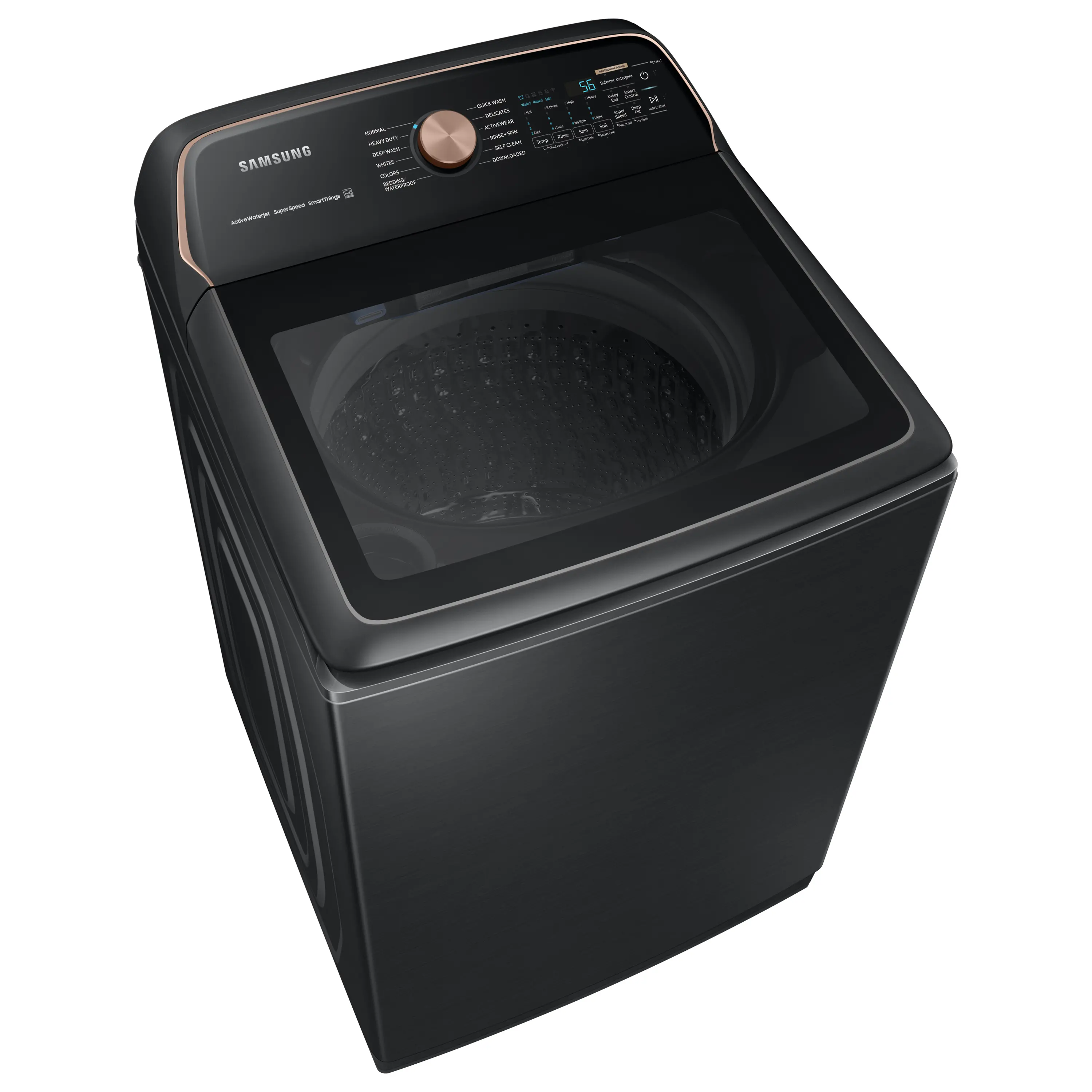 WA55A7700AV Samsung 5.5 cu ft Top Load Washer - Brushed Black 53BB8900-3