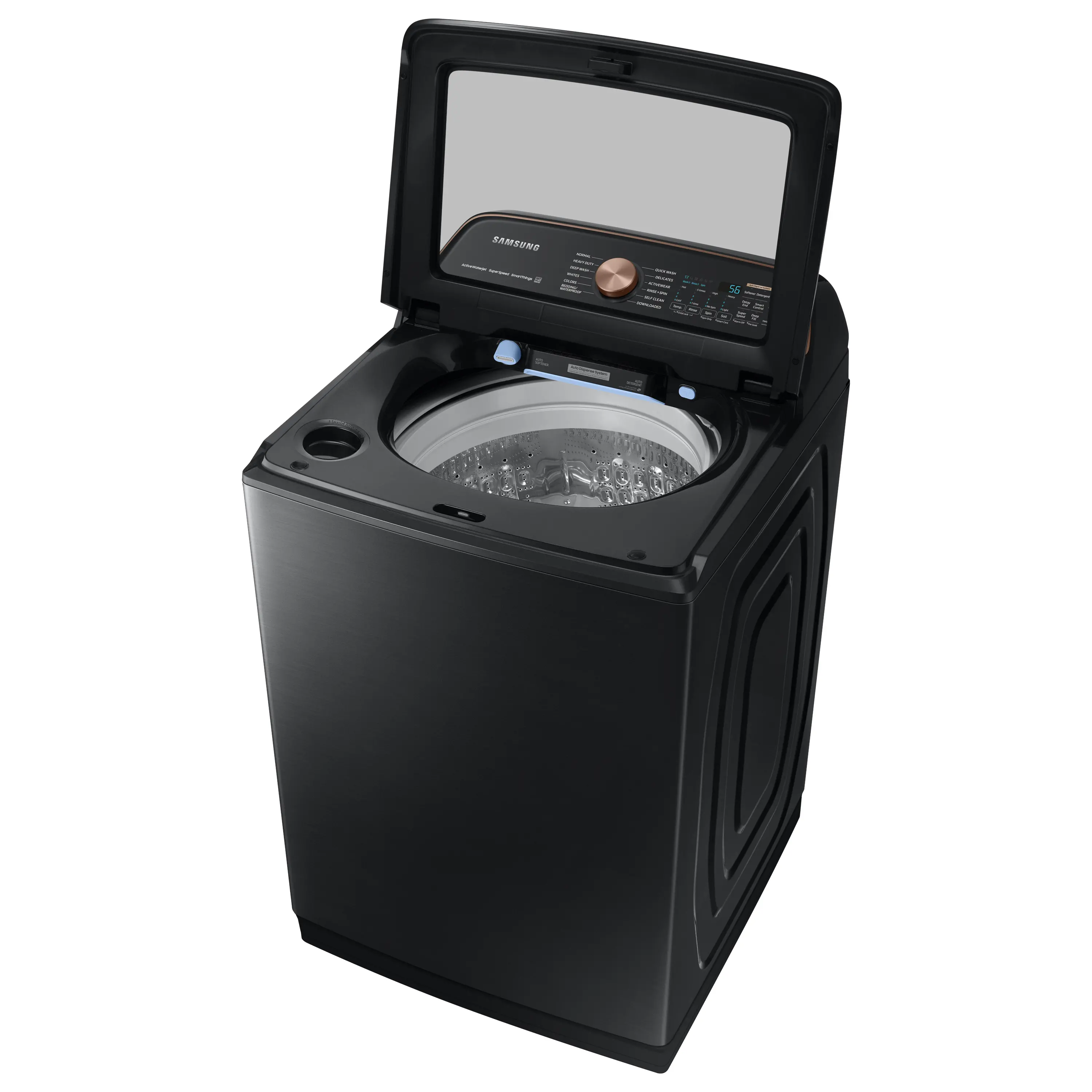WA55A7700AV Samsung 5.5 cu ft Top Load Washer - Brushed Black 53BB8900-4