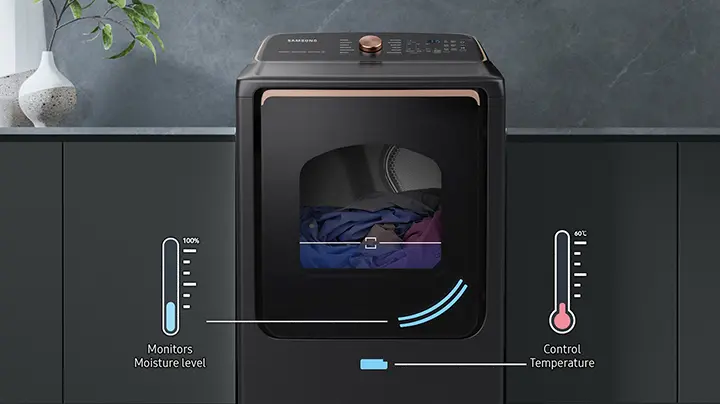 DVG55A7700V Samsung 7.4 cu. ft. Smart Gas Dryer with Steam Sanitize+ - Brushed Black-6