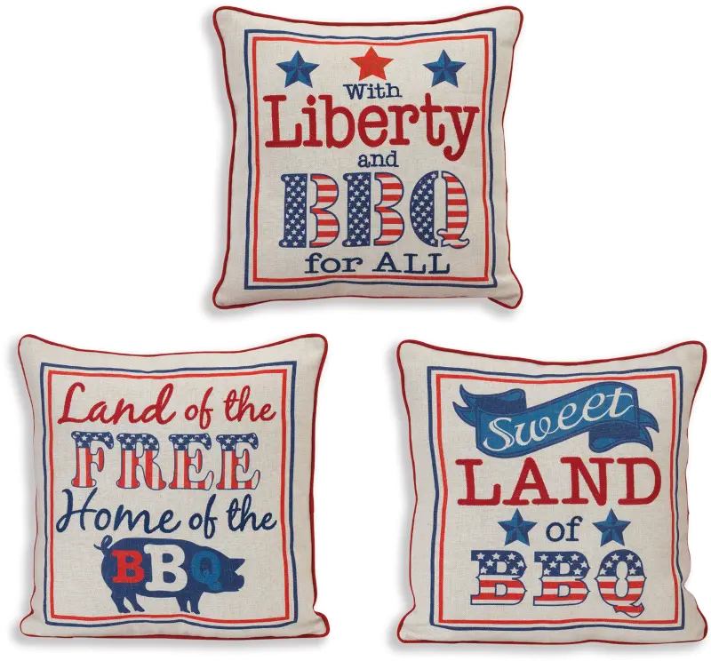 Assorted 16 Inch Americana BBQ Pillow