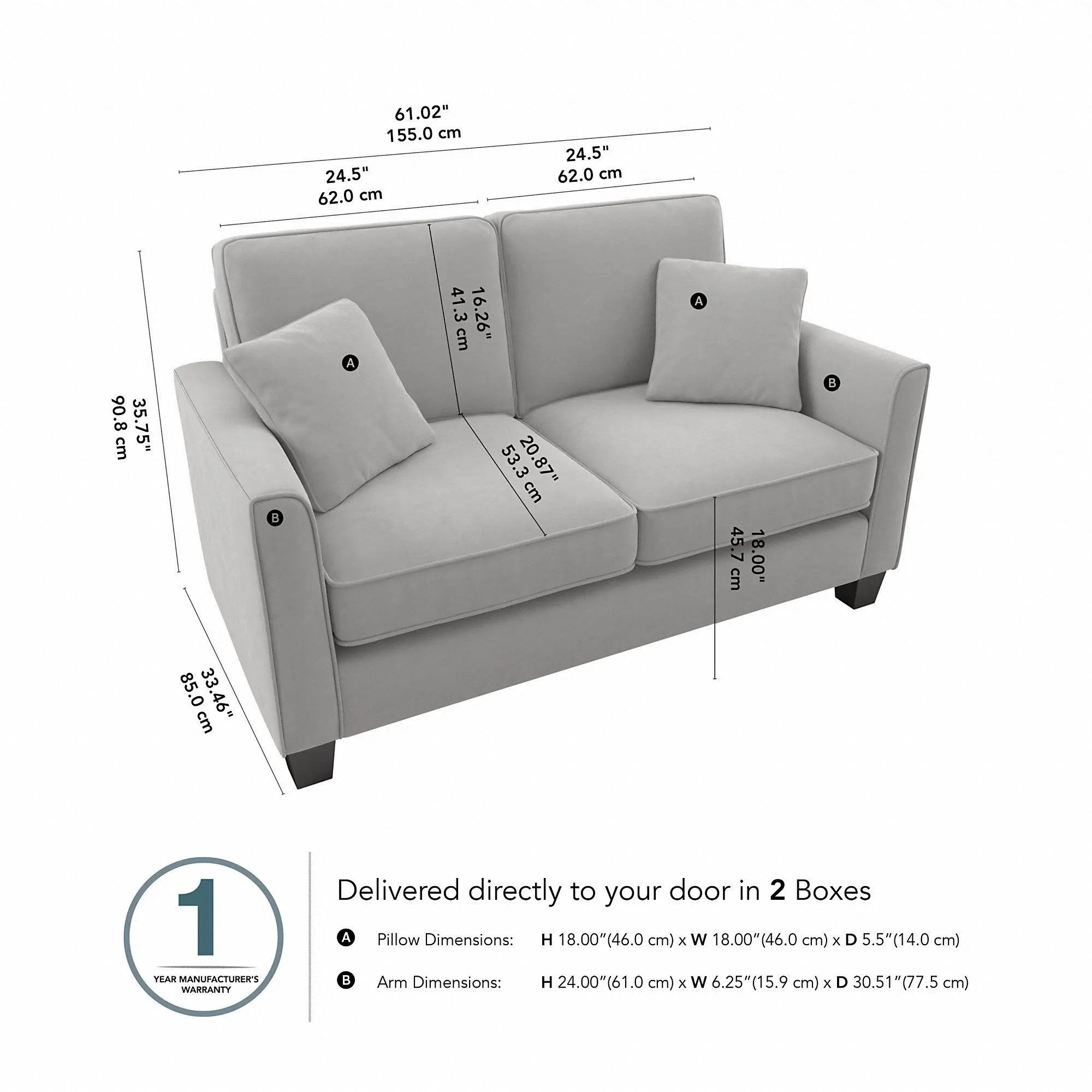 FLJ61SLGM-03K Flare Light Gray Microsuede Loveseat - Bush Furniture-4