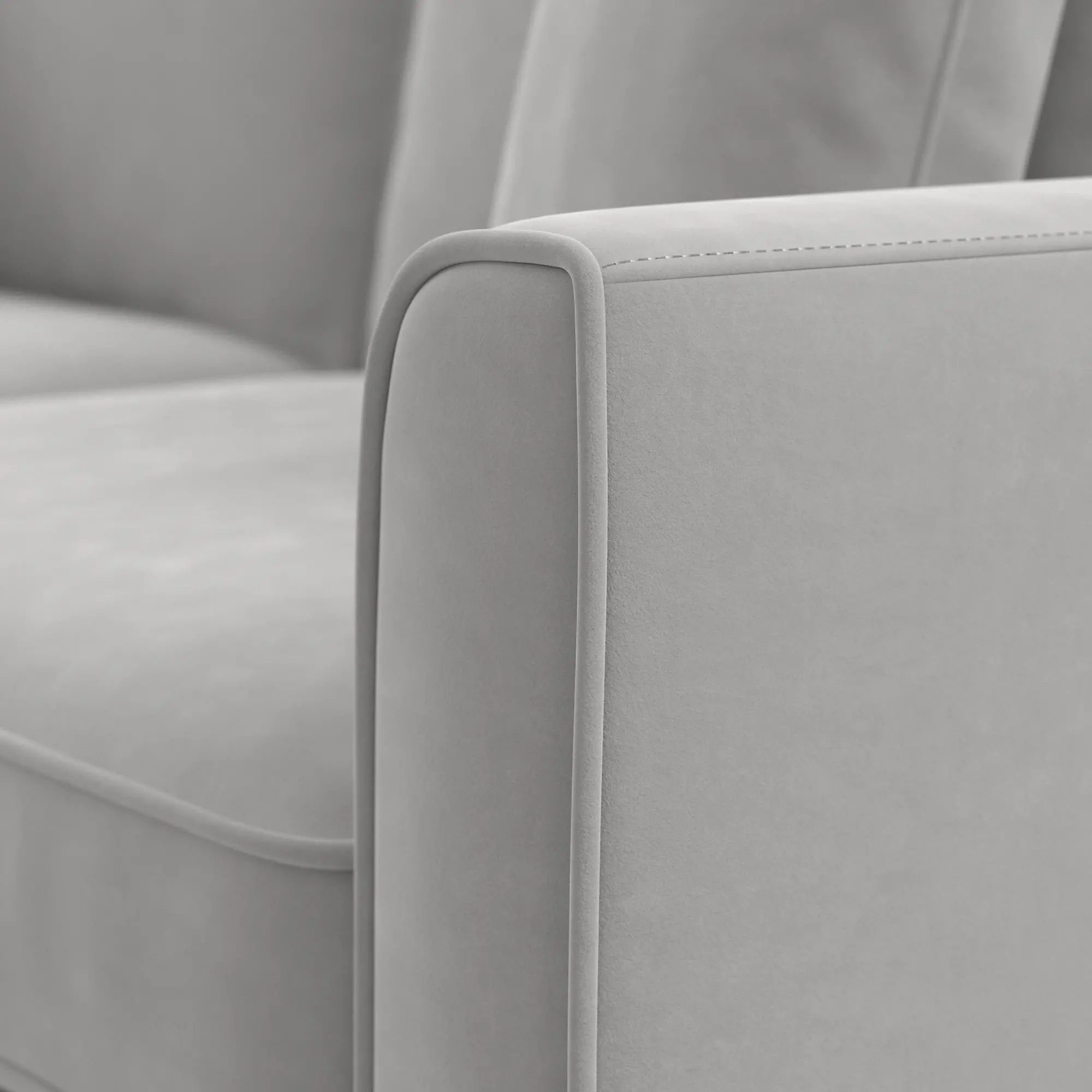 FLR010LGM Flare Light Gray Microsuede Accent Chair with Ottoman Set-3