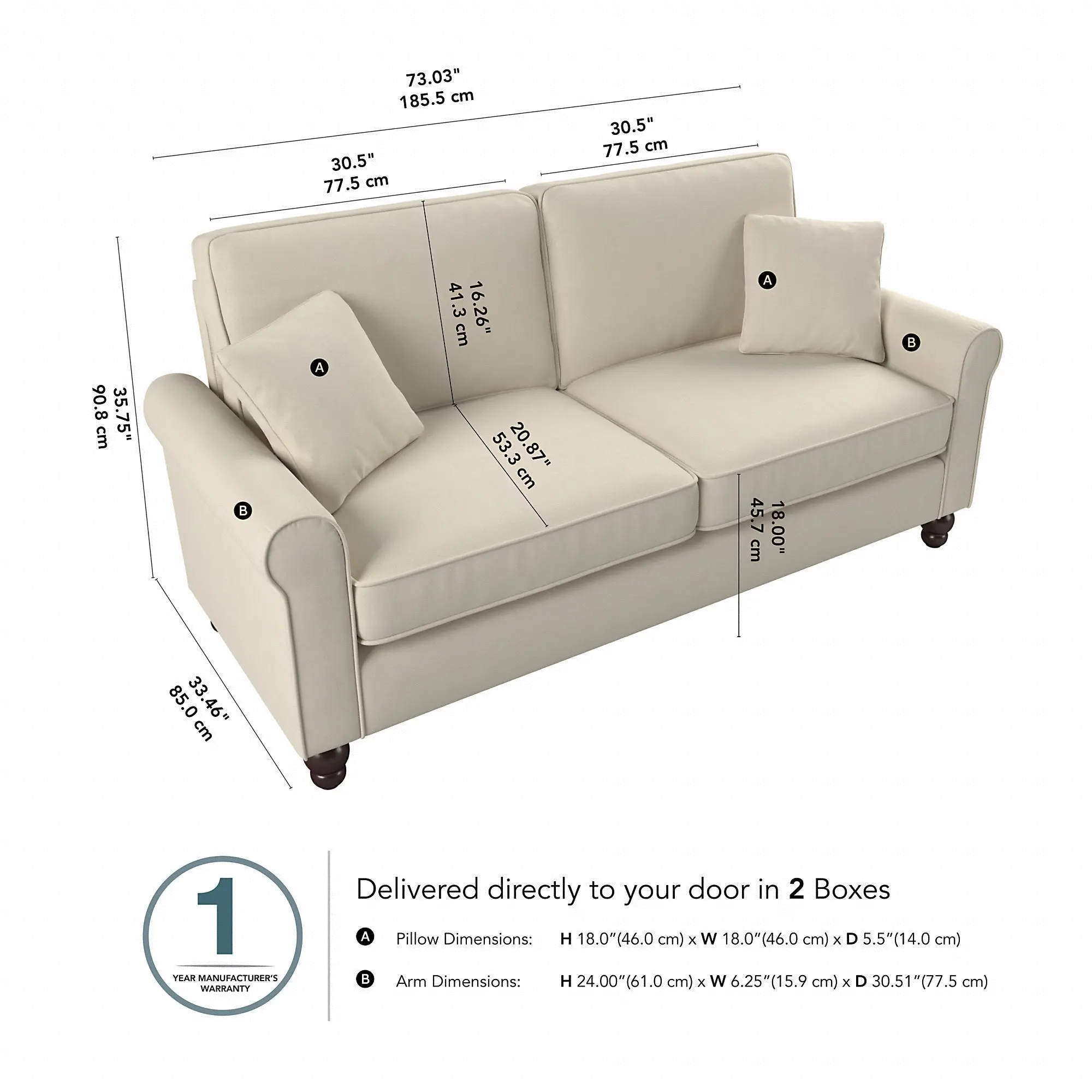 HDJ73BCRH-03K Hudson Cream Sofa - Bush Furniture-5