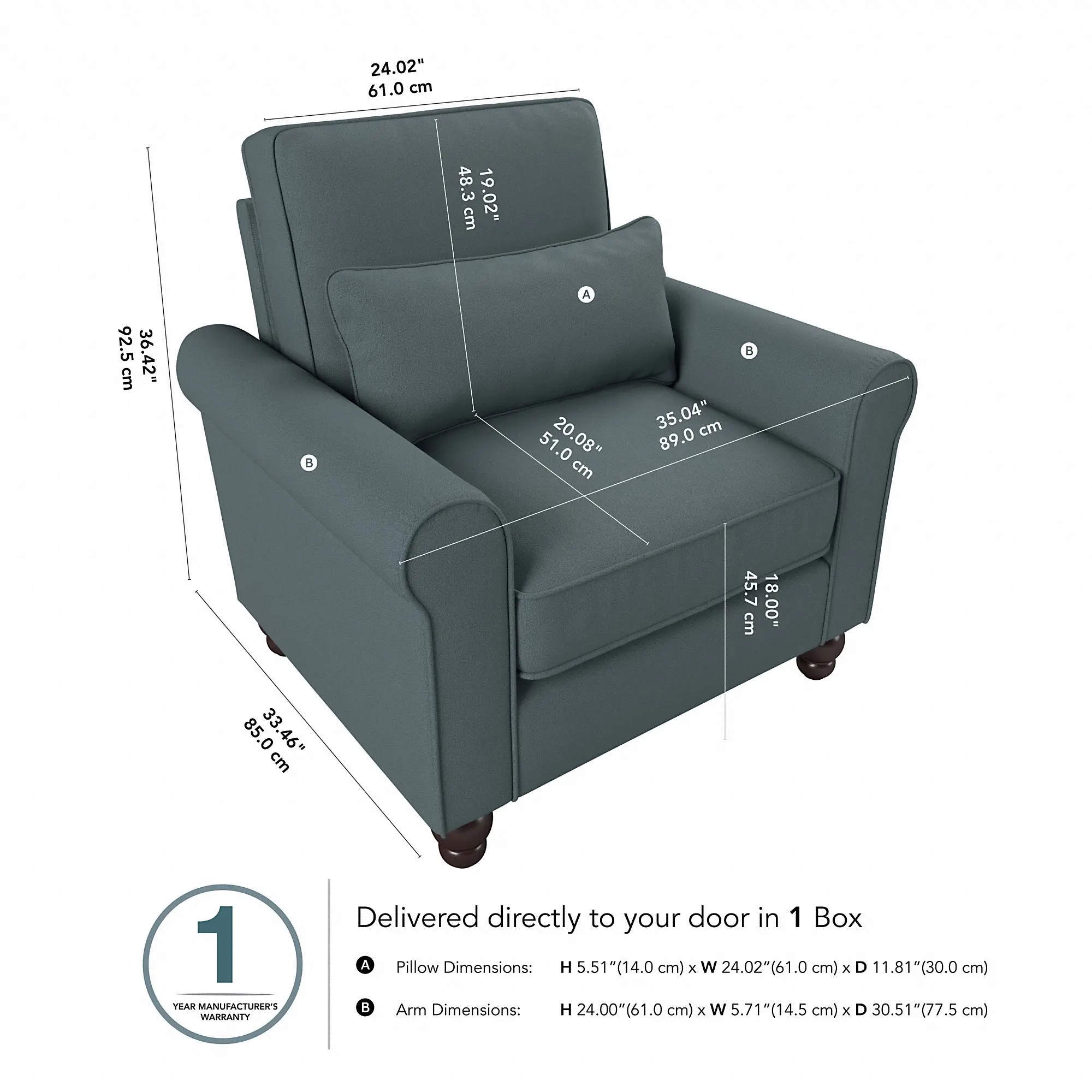 HDK36BTBH-03 Hudson Blue Accent Chair with Arms - Bush Furniture-5
