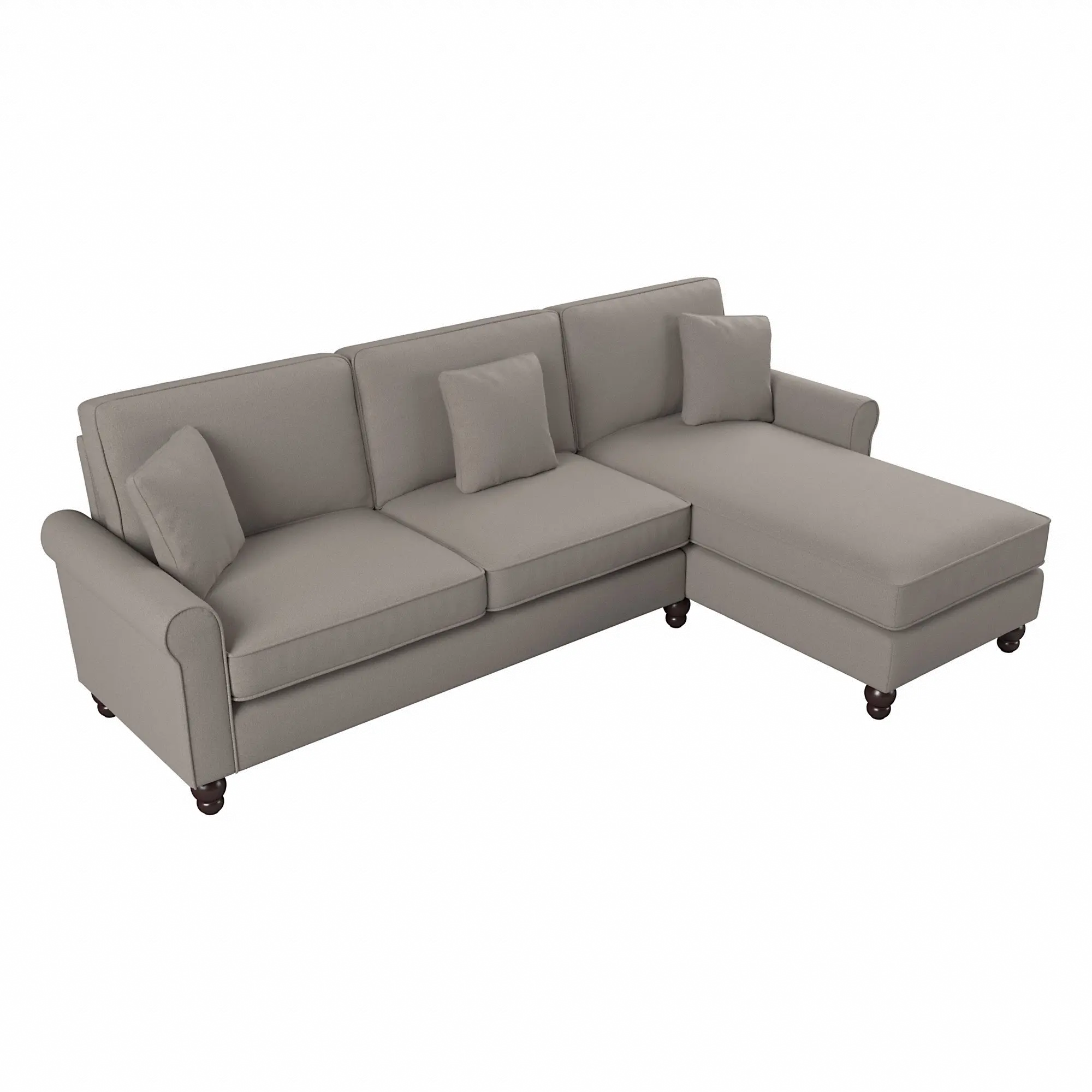 HDY102BBGH-03K Hudson Beige Sectional with Reversible Chaise Lounge - Bush Furniture-3