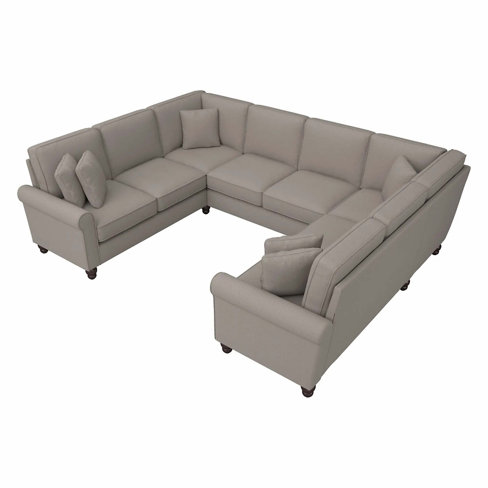 HDY112BBGH-03K Hudson Beige U Shaped Sectional - Bush Furniture-2