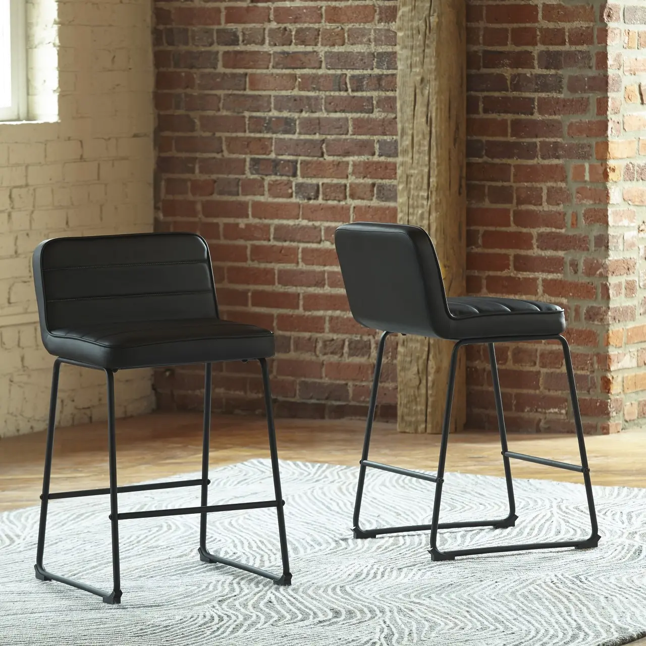 Nerison Black Counter Height Stool-2