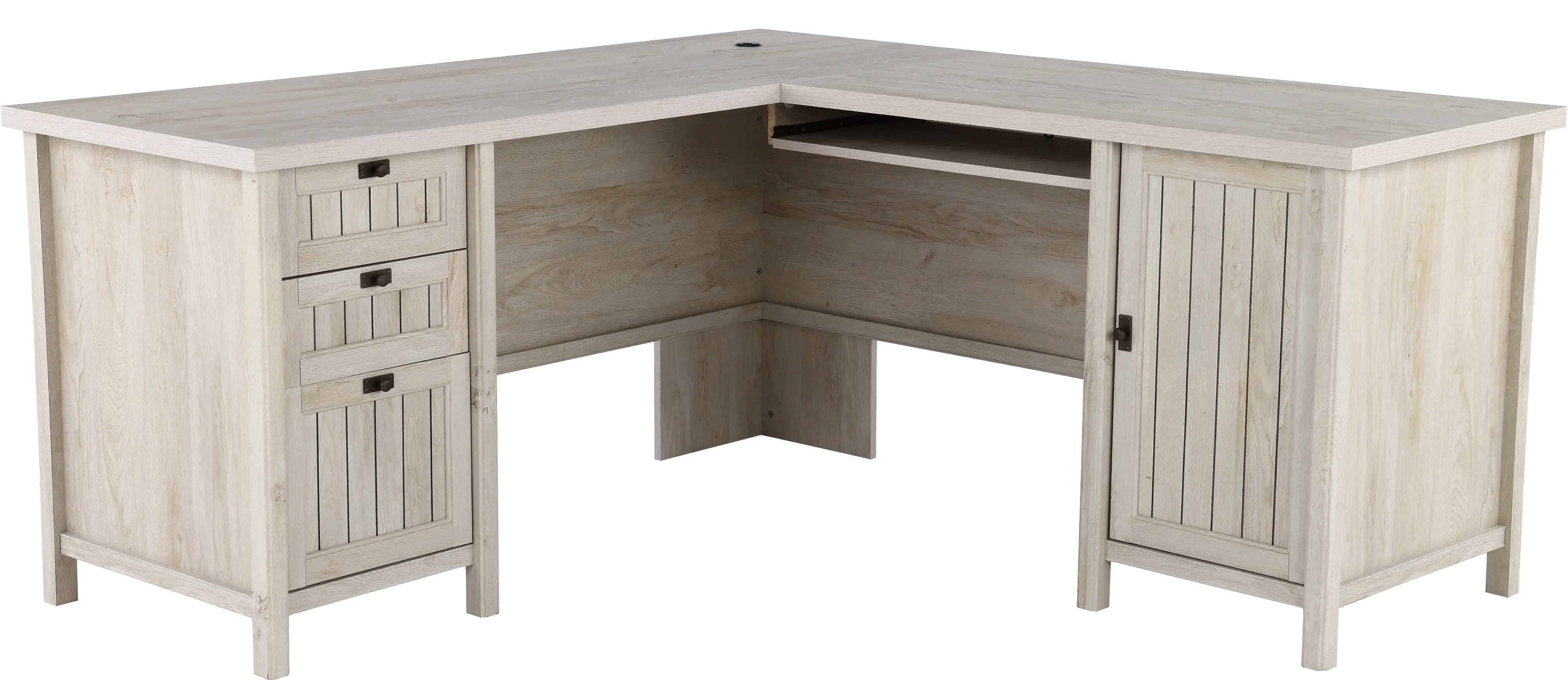 Costa Chestnut Beige L-Shaped Desk-1
