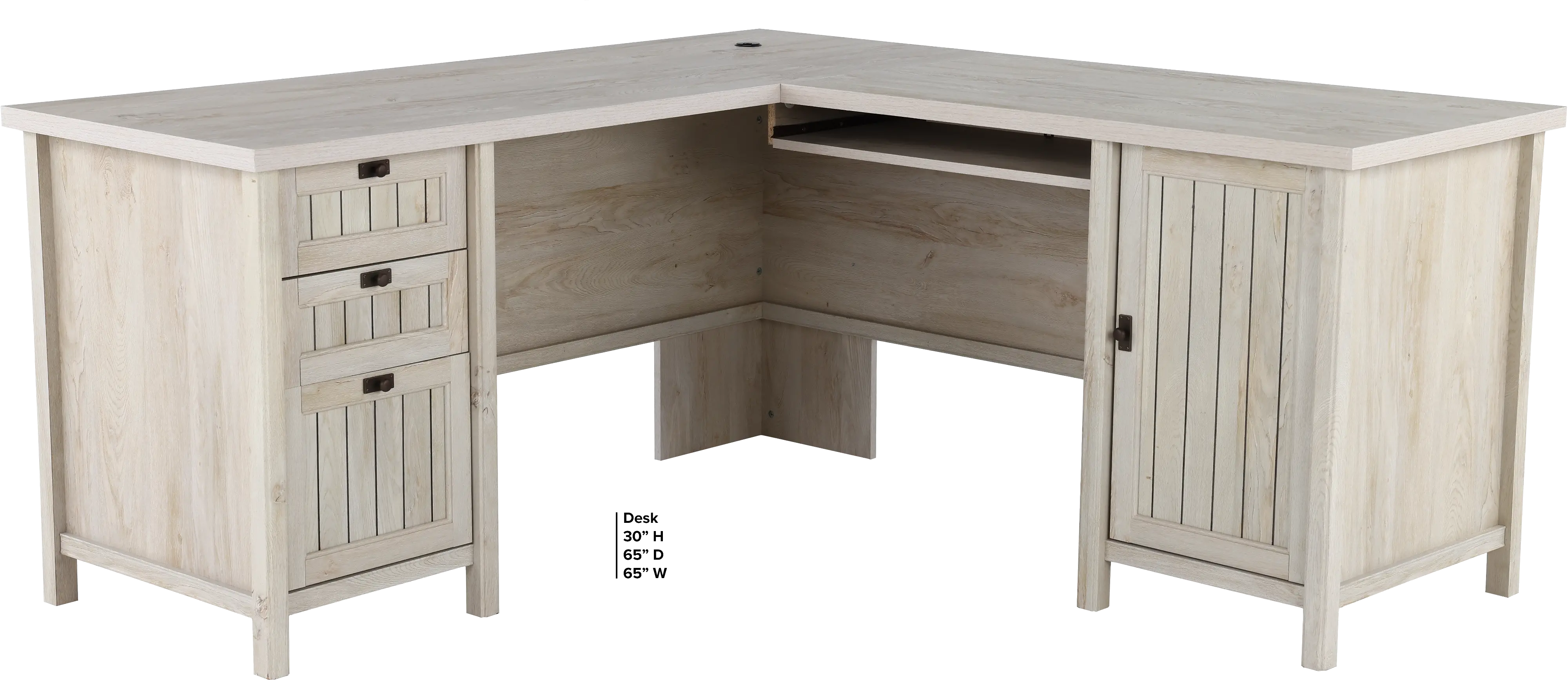 Costa Chestnut Beige L-Shaped Desk-3