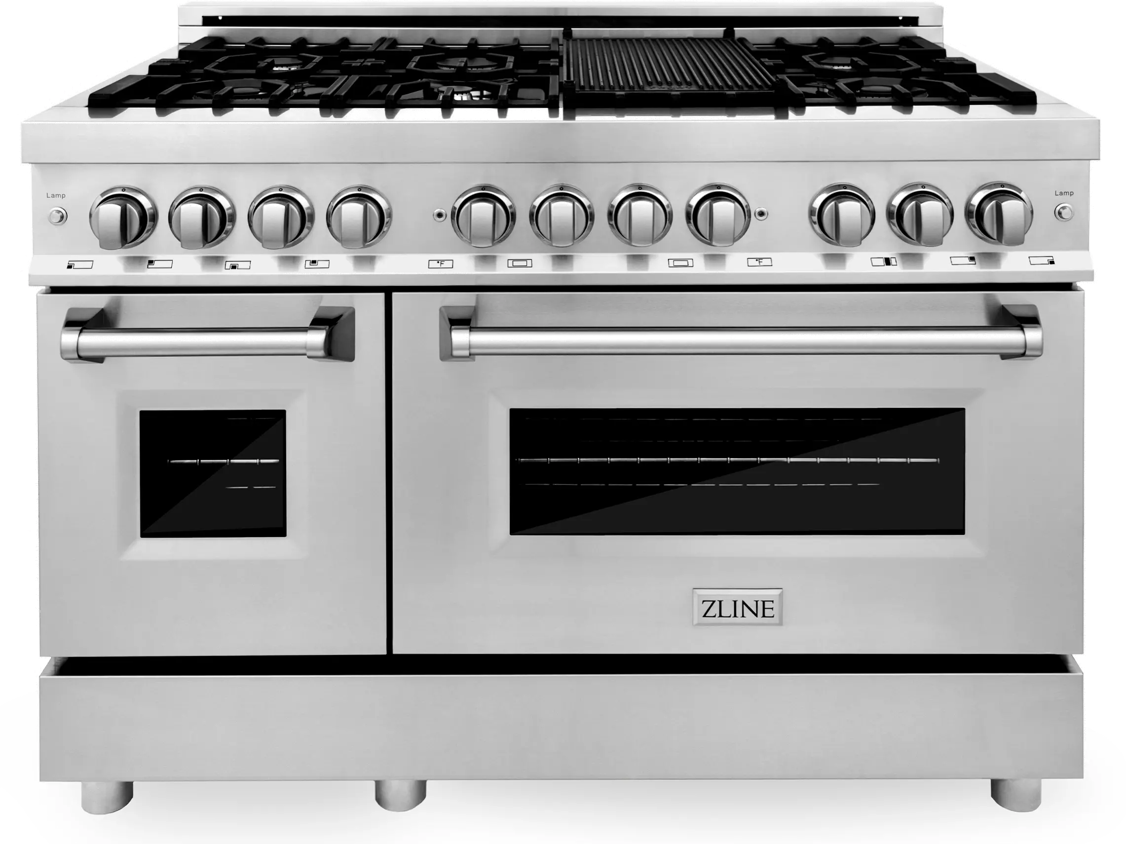 RA48 ZLINE 6 cu ft Dual Fuel Range with Double Oven - 48 W Stainless Steel-1