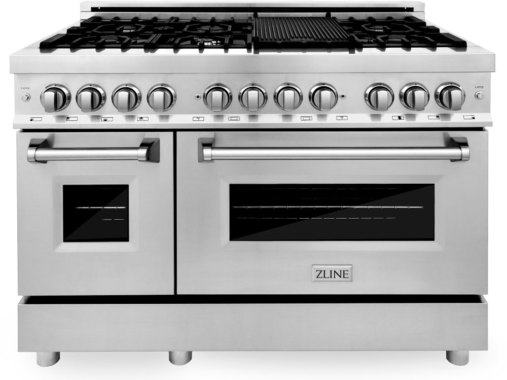 ZLINE 6 cu ft Dual Fuel Range with Double Oven - 48"W Stainless Steel