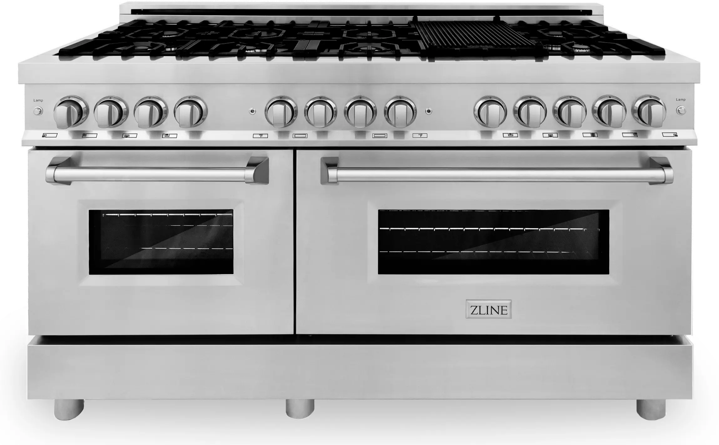 RA60 ZLINE 7.4 cu ft Dual Fuel Double Oven Range - 60 W Stainless Steel-1