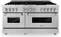 RA60 ZLINE 7.4 cu ft Dual Fuel Double Oven Range - 60 W Stainless Steel