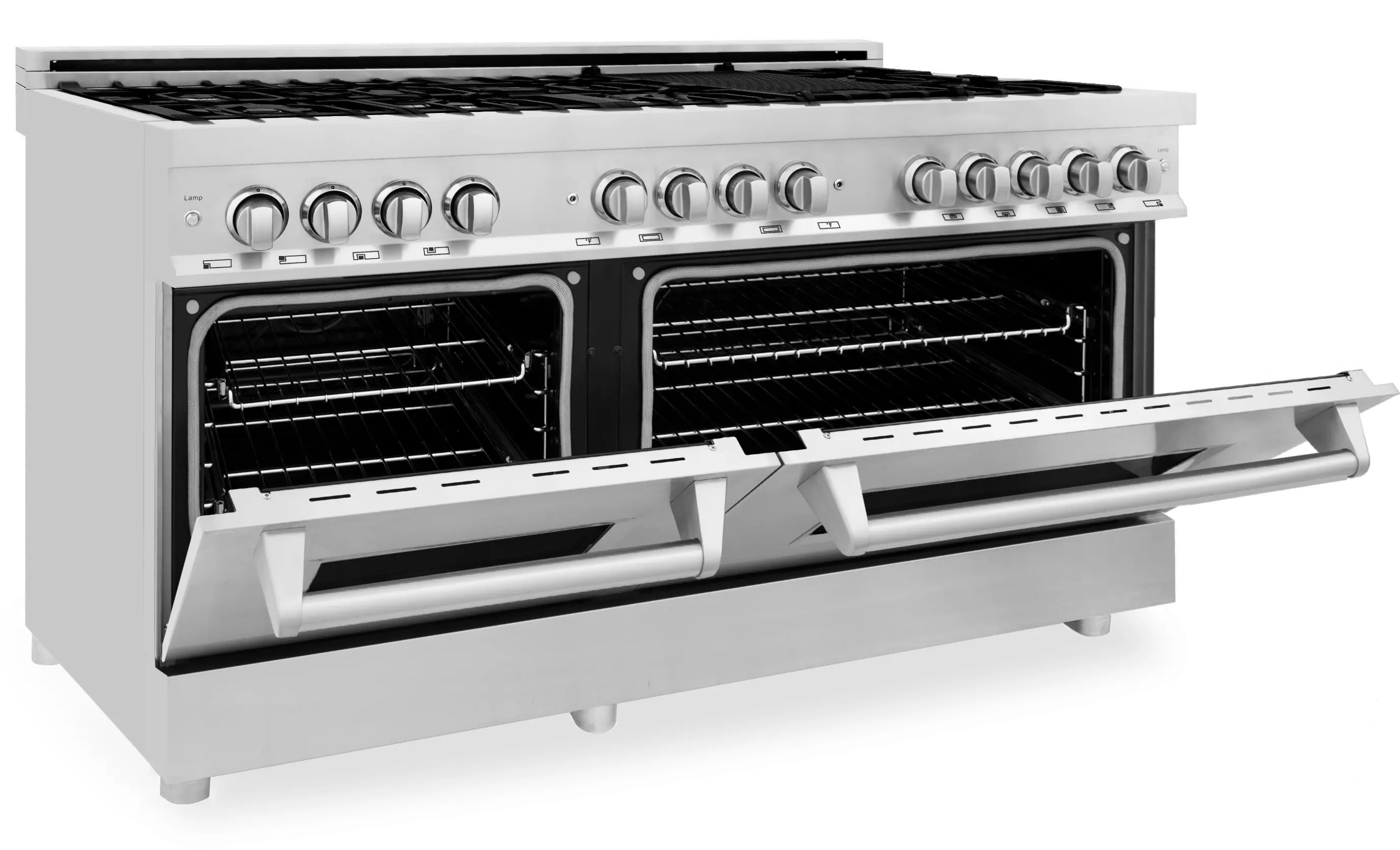 RA60 ZLINE 7.4 cu ft Dual Fuel Double Oven Range - 60 W Stainless Steel-3