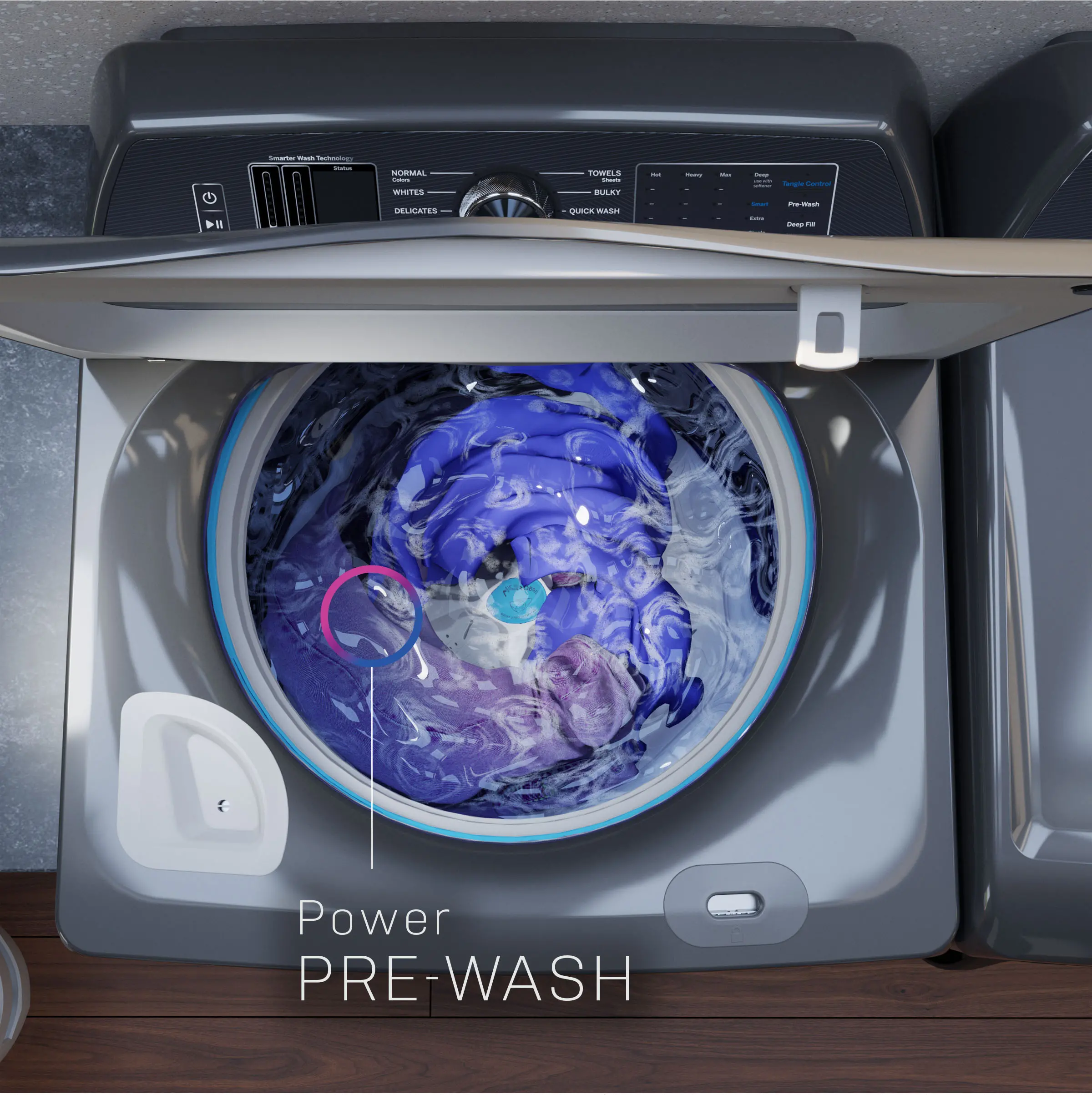PTW700BPTDG GE Profile 5.4 cu ft Top Load Washer with Impeller - Diamond Gray PT700BPT-9