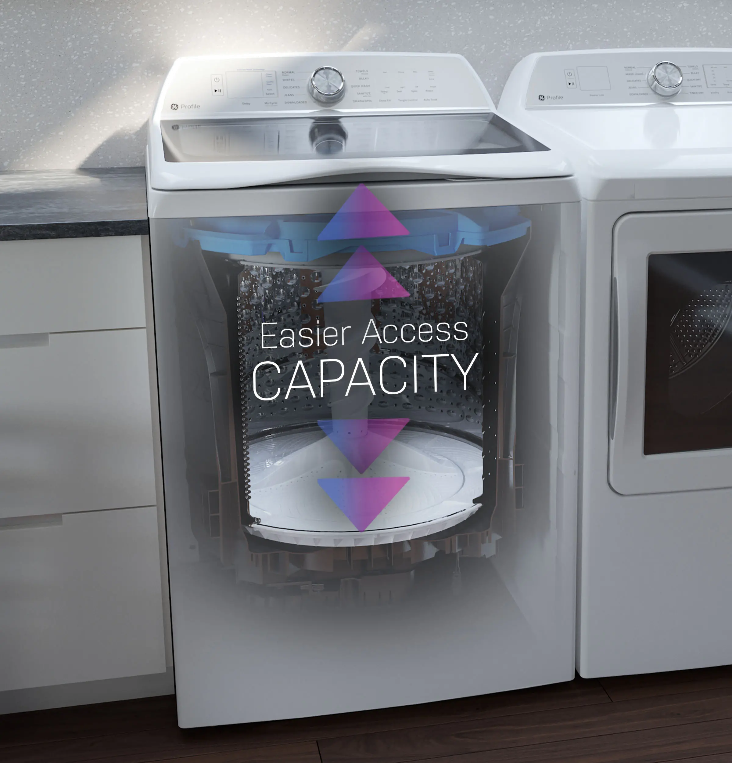 PTW900BPTRS GE Profile 5.4 cu ft Top Load Washer - Sapphire Blue PT900BPT-7