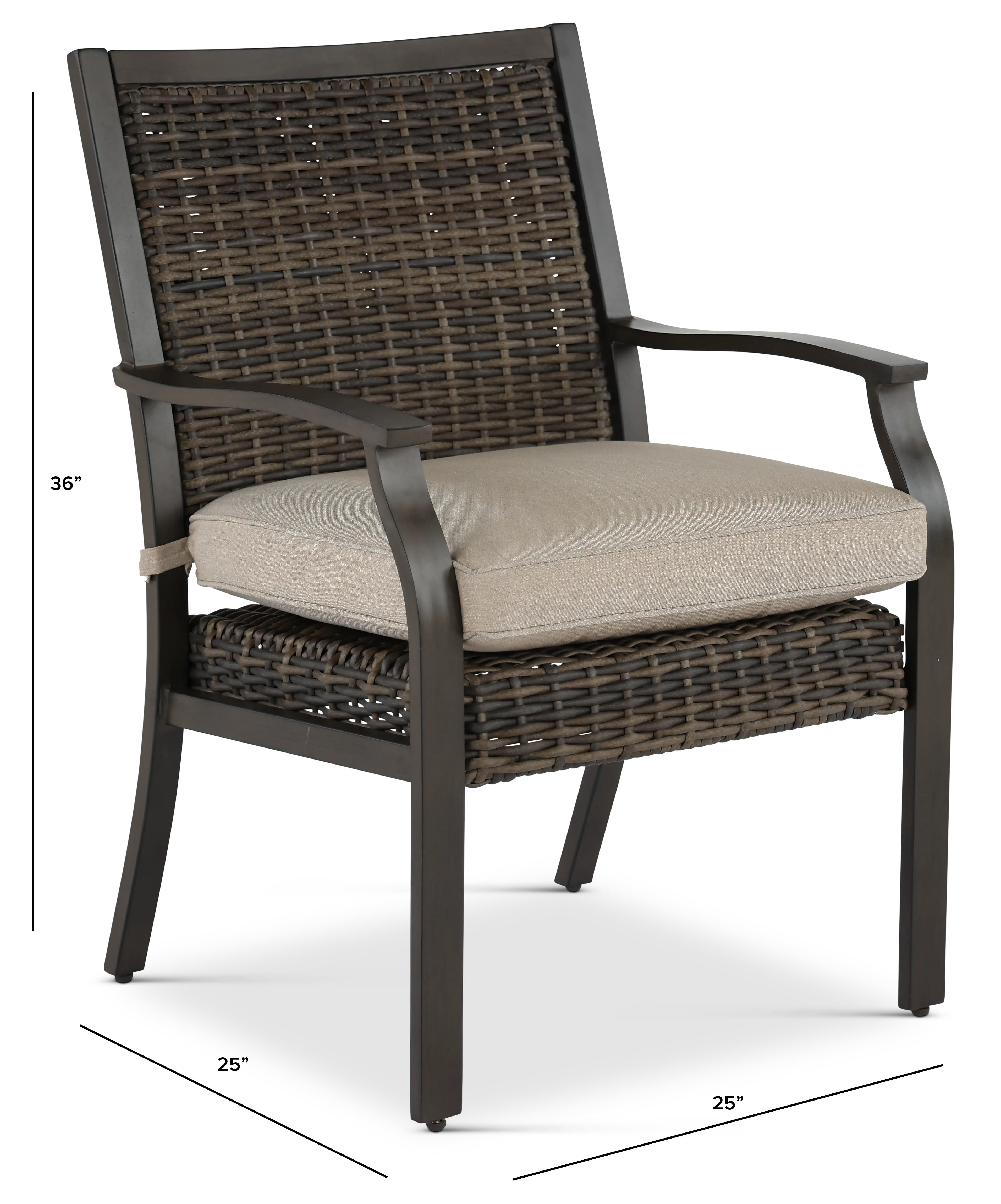 AFX07600P06/ARMCHR Trenton Brown Patio Dining Chair-3