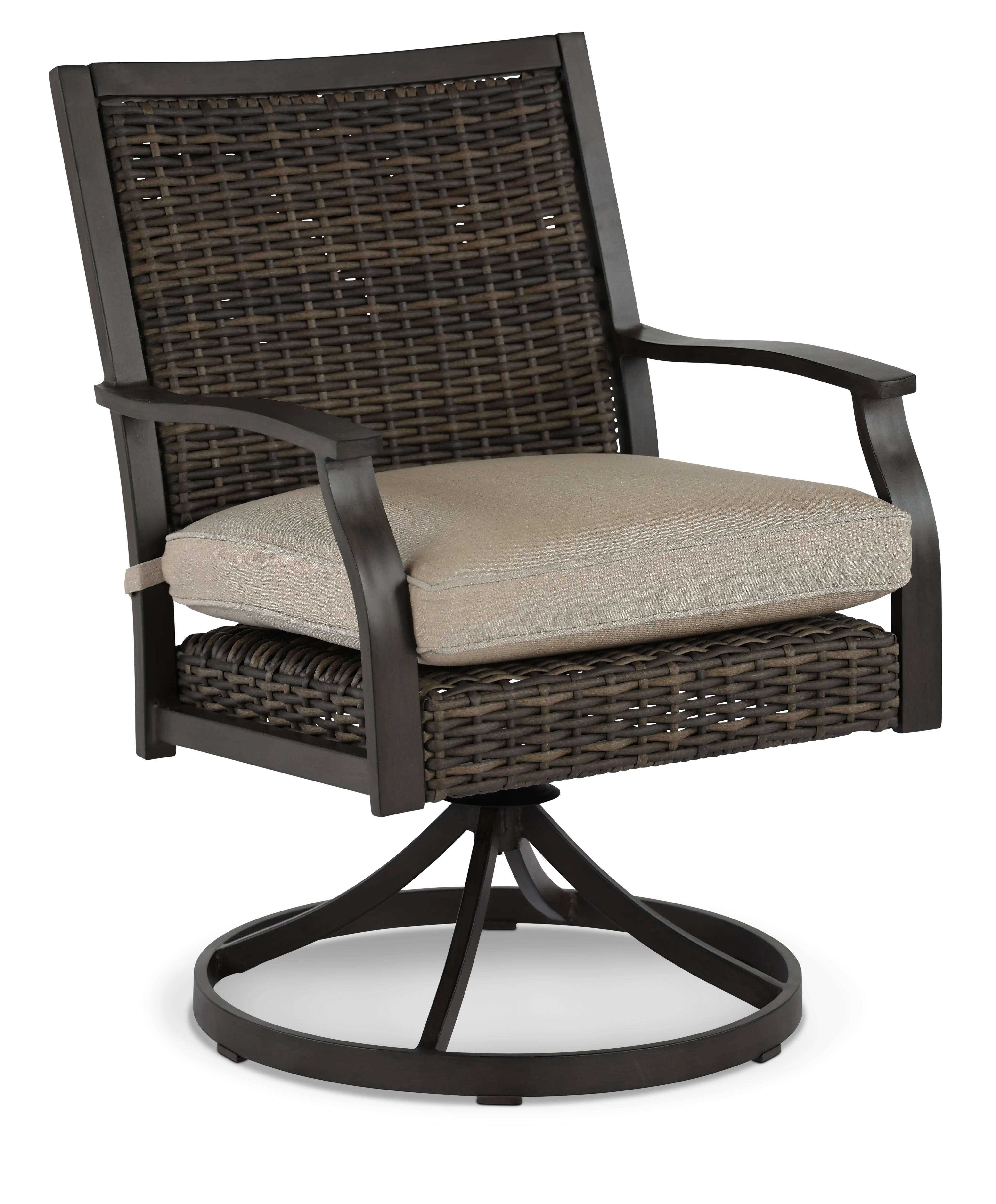 AFX07601P06/SWVLCHR Trenton Brown Swivel Rocker Patio Dining Chair-1