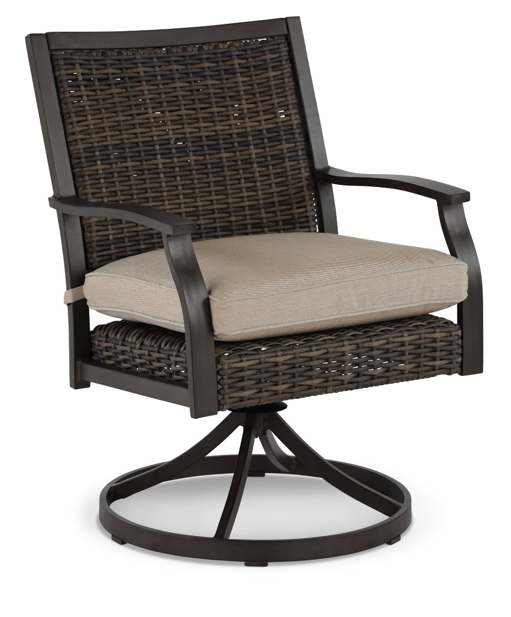 Trenton Brown Swivel Rocker Patio Dining Chair