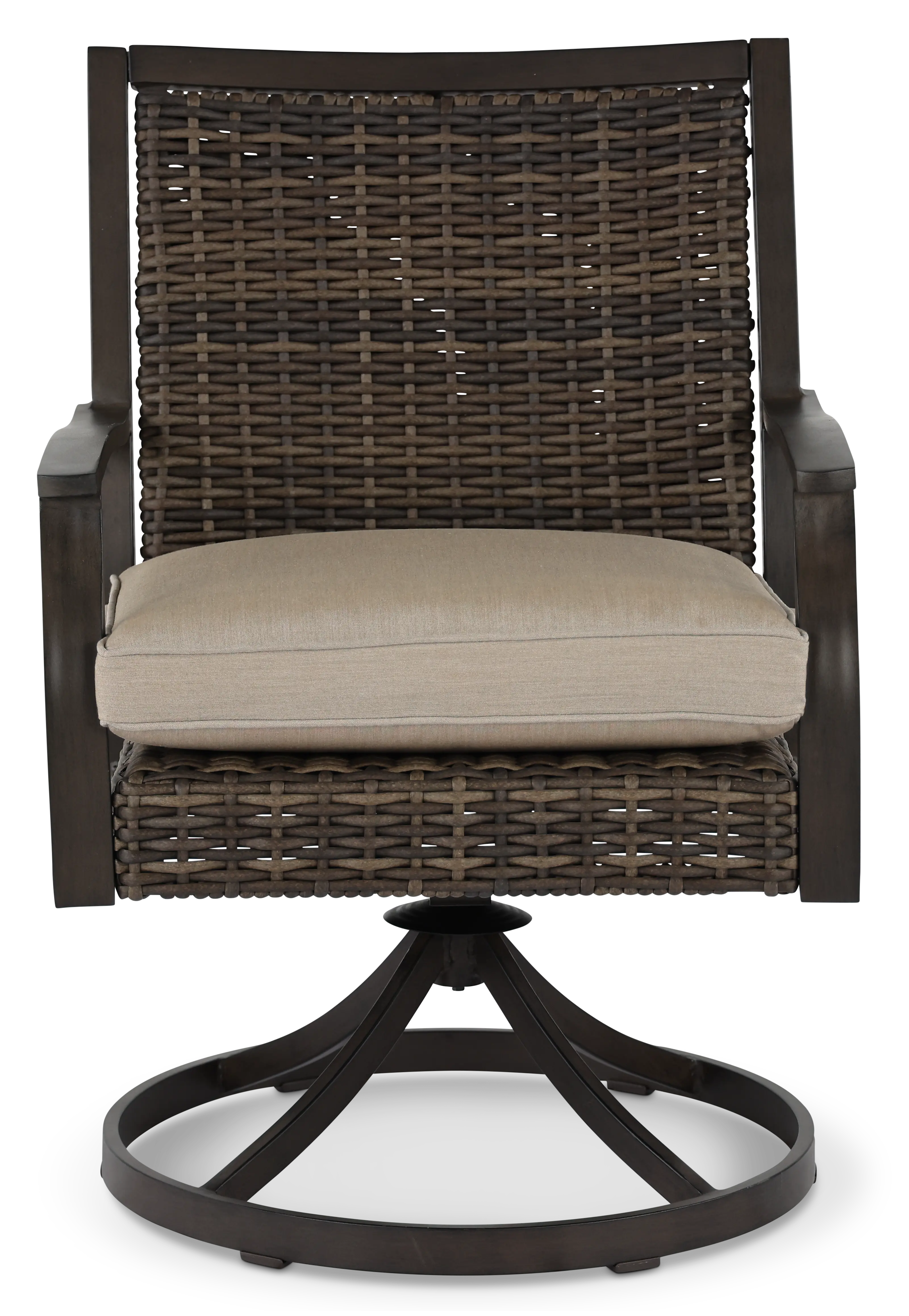 AFX07601P06/SWVLCHR Trenton Brown Swivel Rocker Patio Dining Chair-2