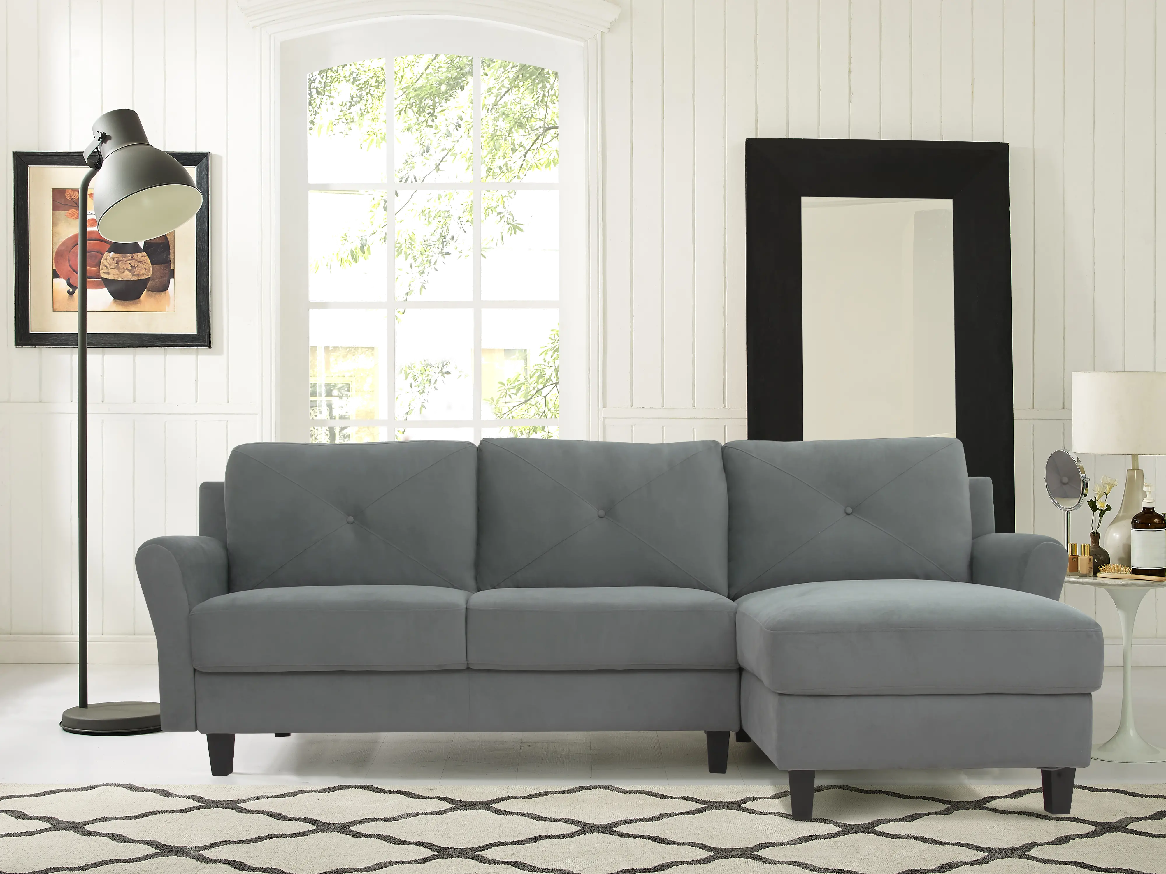 HRF-SECT-DGRA Zayn Dark Gray Sectional Sofa-2