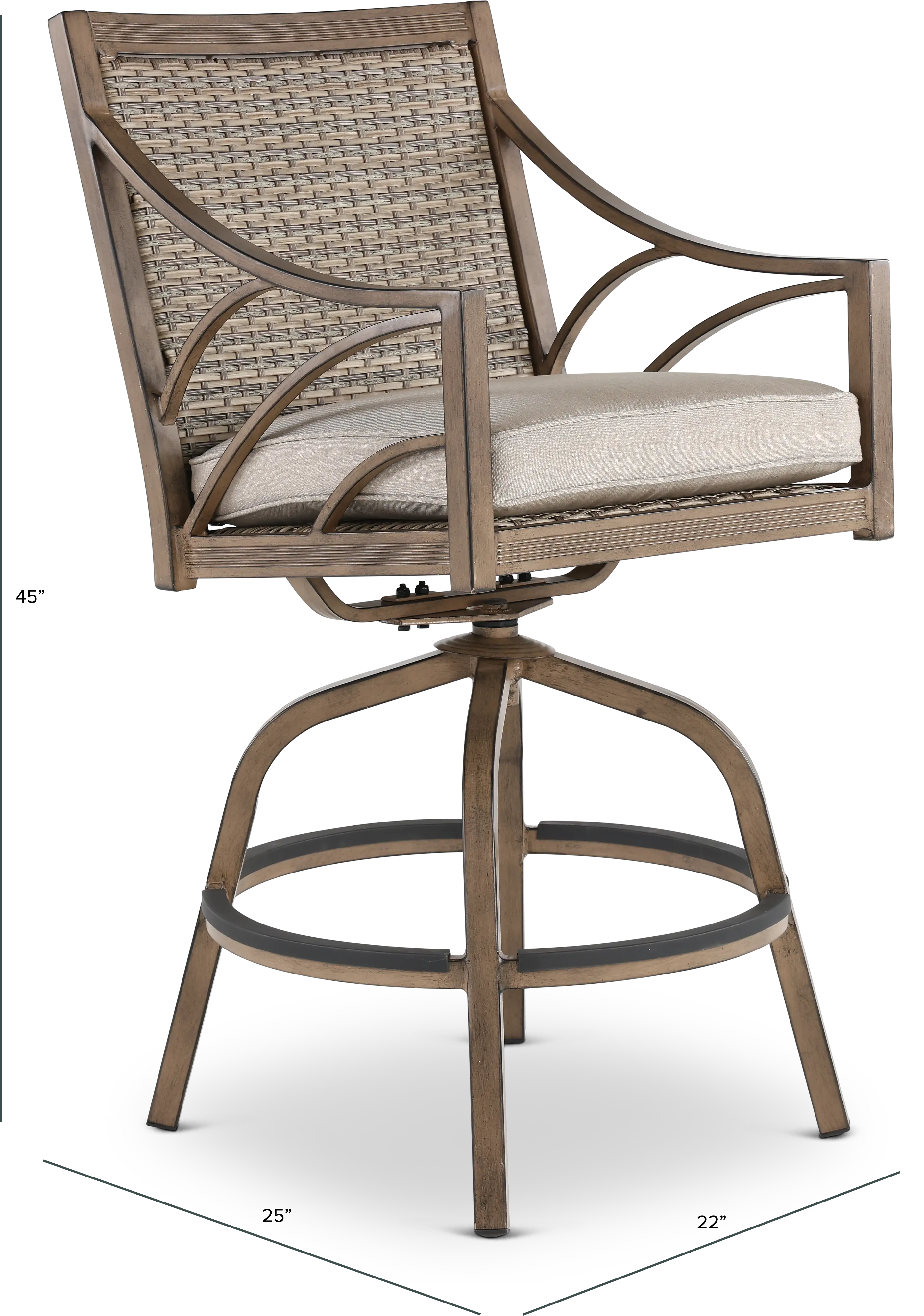 AFE09011P04/SWVLSTLL Potomac Brown Patio Swivel Chair-3