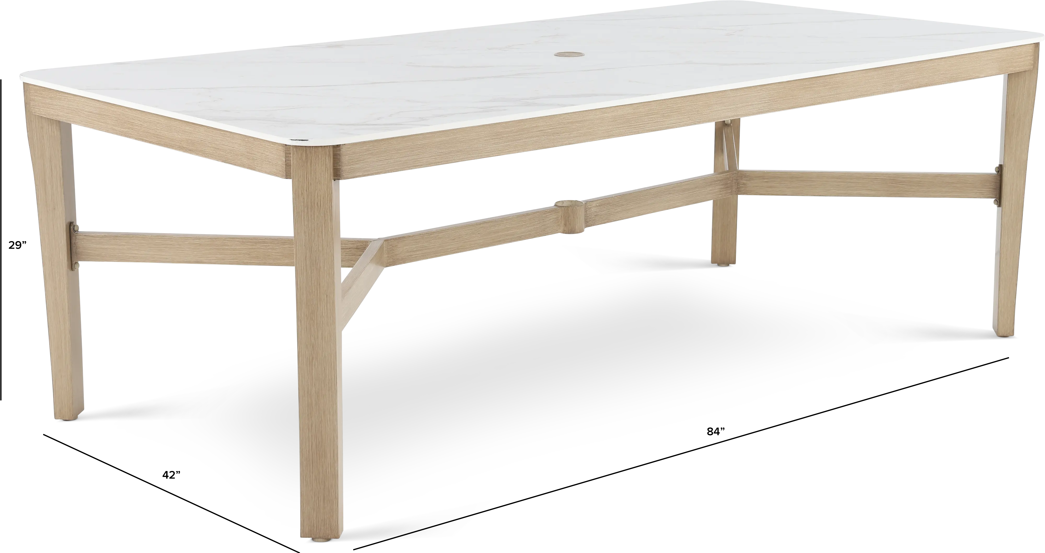 ALY11817P01/TBL84X42 Sonata White Patio Dining Table-3